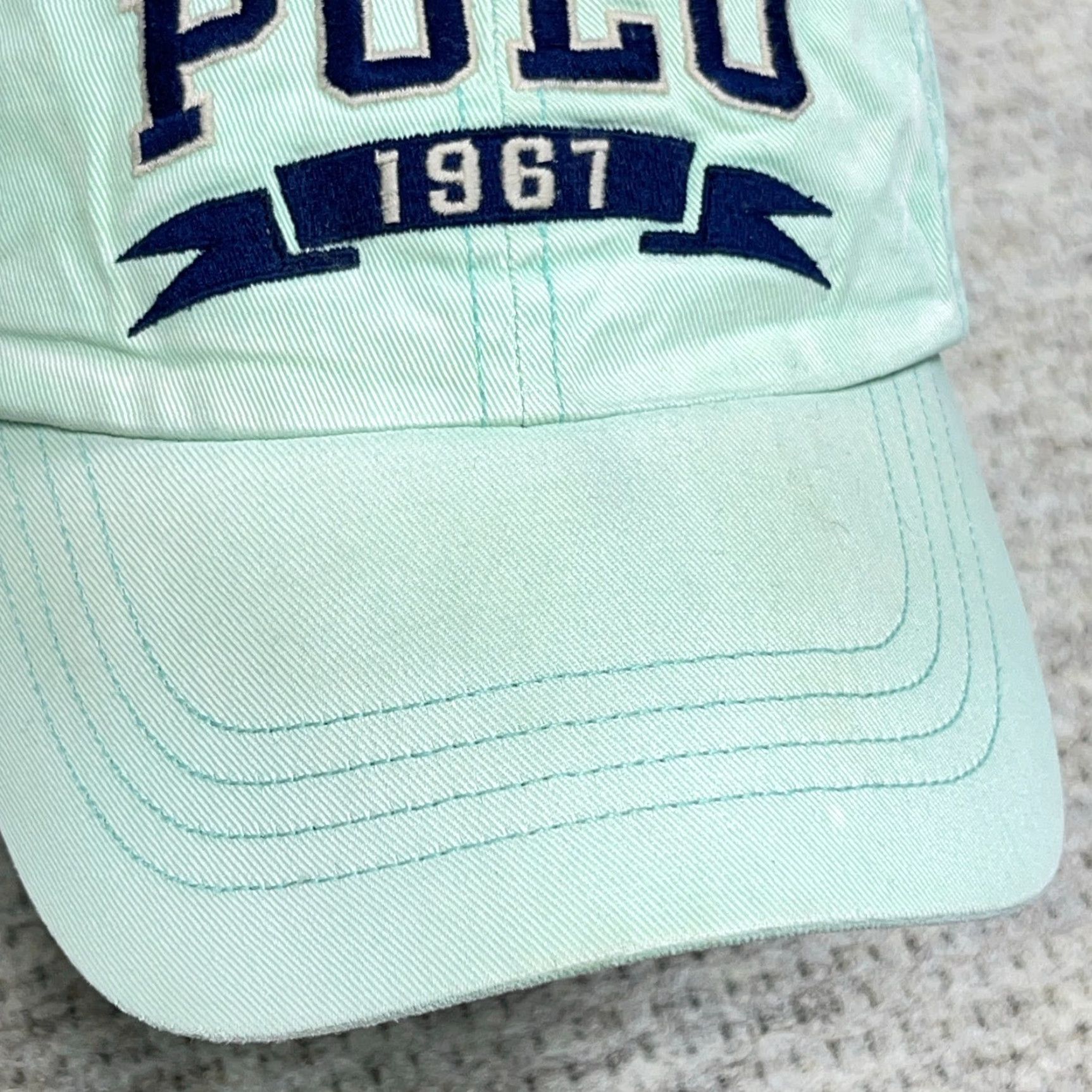 Polo Ralph Lauren Polo Ralph Lauren Hat Cap Strap Back Green Blue Spell Out PRL 67 Sun Faded Size US M / EU 48-50 / 2 - 3 Thumbnail