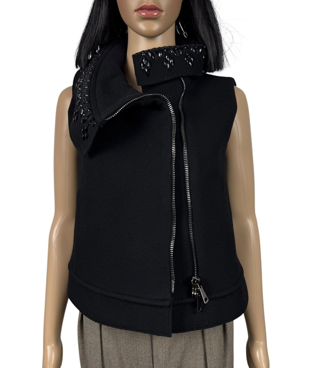 Emporio Armani Emporio Armani Full-Zip Vest Wool-Cotton Decorated Stones 40 Size S / US 4 / IT 40 - 11 Thumbnail