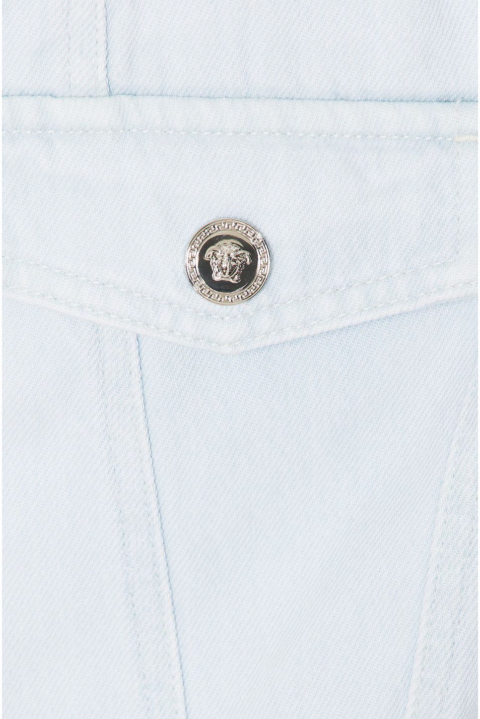 Versace o1s22i1n1024 Medusa Mini Denim Dress in Light Blue | Grailed