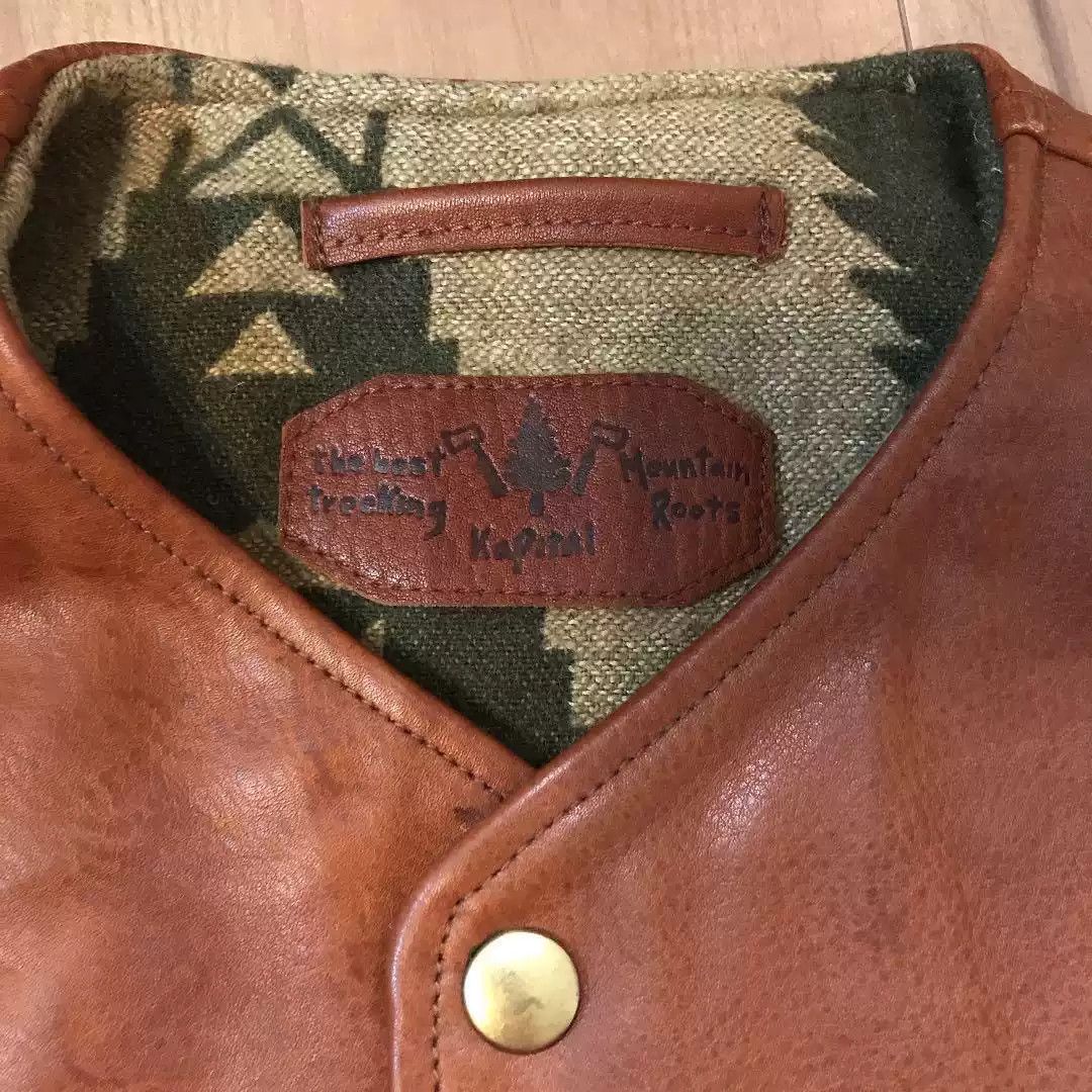 KAPITAL leather vest splicing