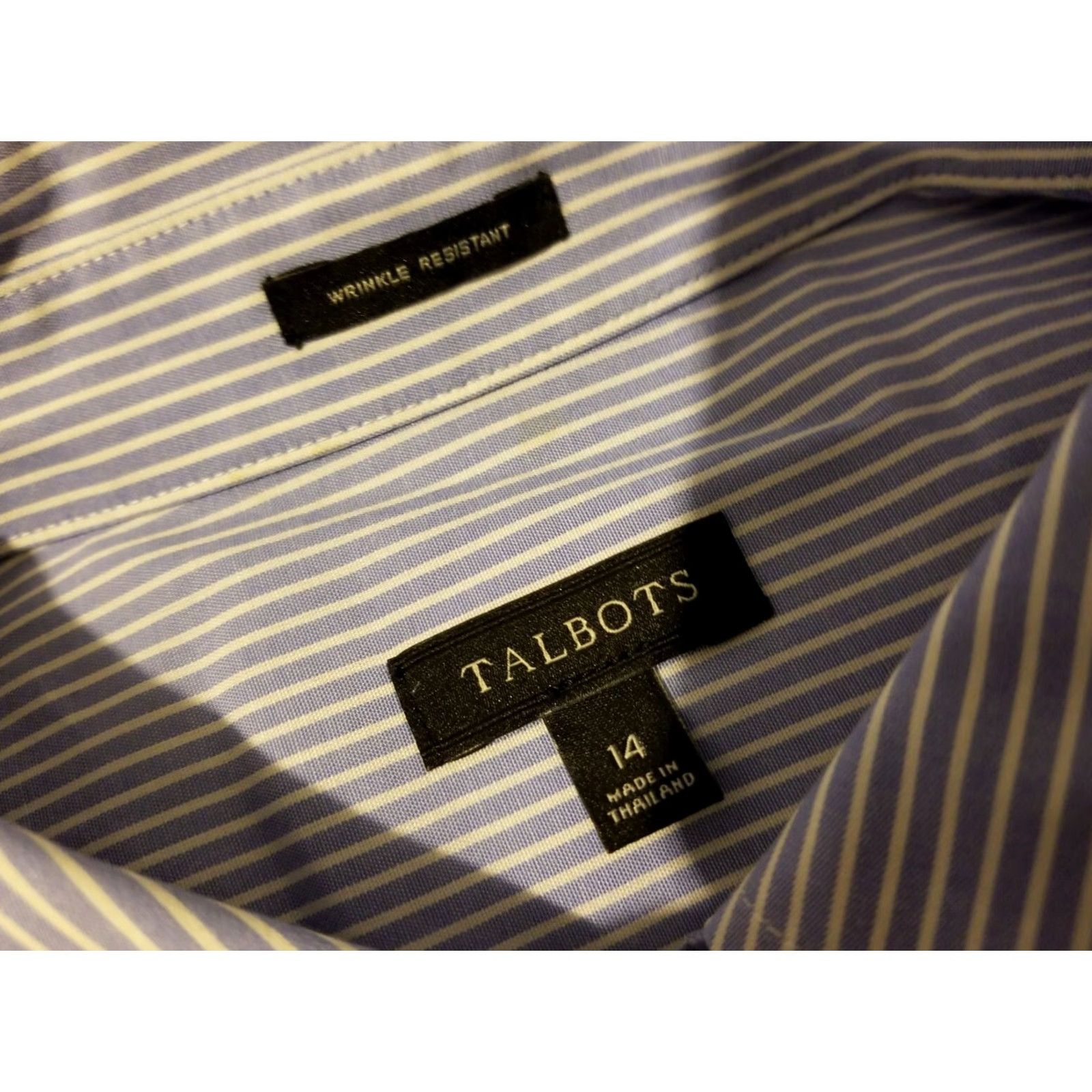 Talbots Womens Talbots Shirt Blouse 14 Cotton White Striped Button Dress Shirt Girls/Mens? Size XL / US 12-14 / IT 48-50 - 3 Thumbnail