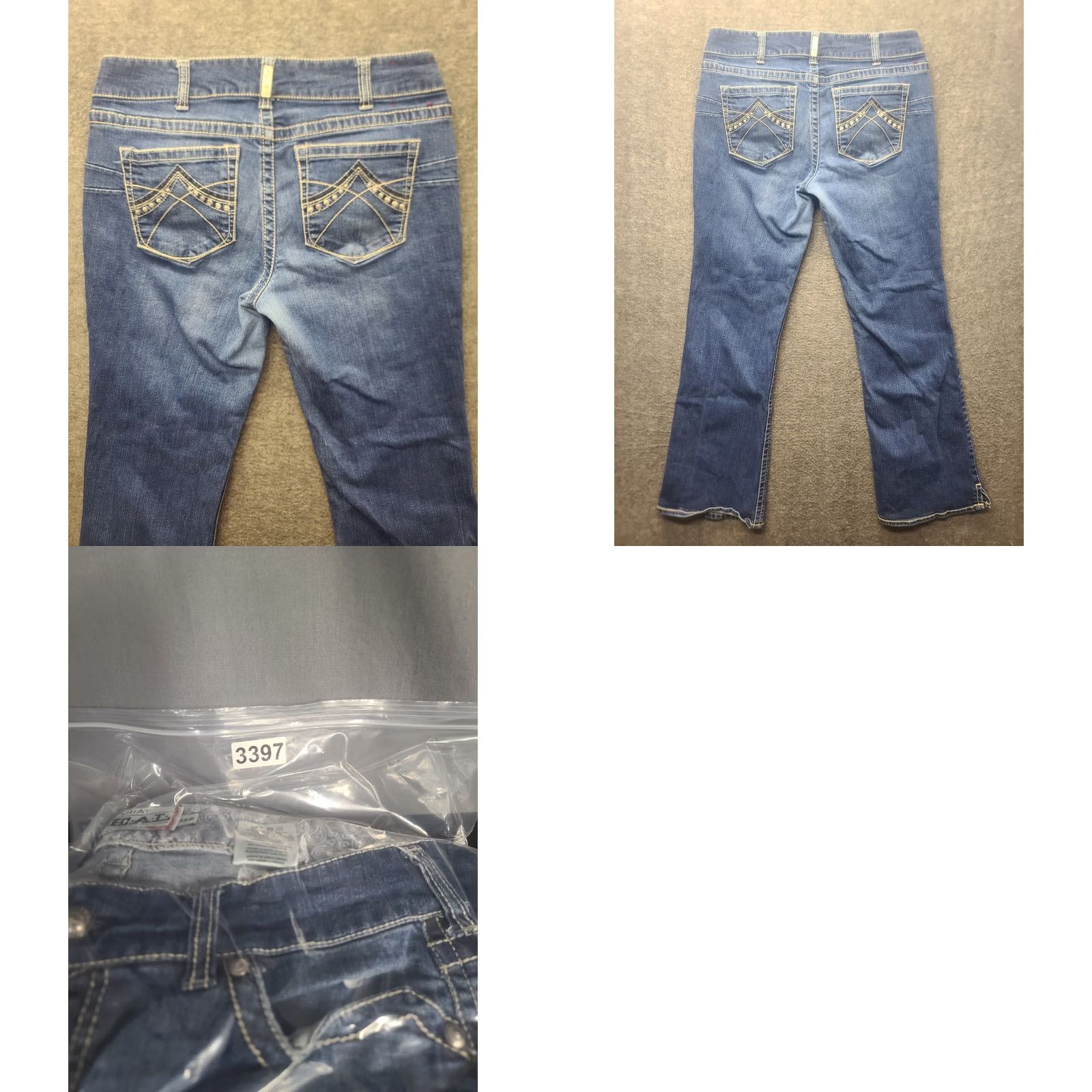 Ariat Ariat REAL Denim Jeans Womens 32x32 Regular Bootcut Stretch Distressed Blue Cotton Denim 5-Pocket Design Cowboy Horse Rodeo Cowgirl - Mens/Womens Size 24" / US 00 / IT 34 - 9 Thumbnail