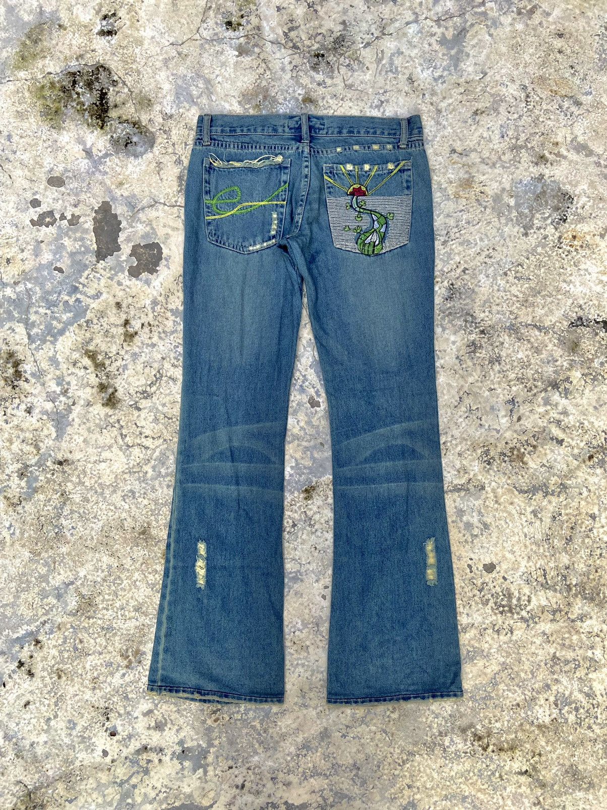 20471120 × If Six Was Nine × Japanese Brand Y2K fancy collection flare disetressed denim pants Size 30" / US 8 / IT 44 - 1 Thumbnail