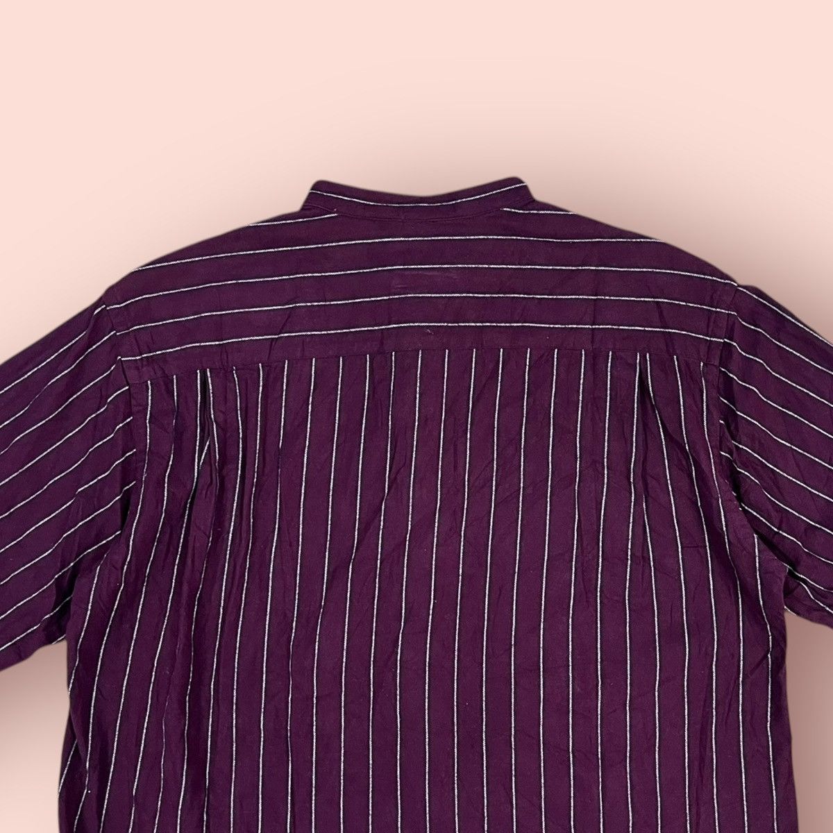 GU × Japanese Brand × Jun Takahashi VINTAGE GU PURPLE STRIPED SOFT FLANNEL STAND COLLAR Size US L / EU 52-54 / 3 - 10 Thumbnail