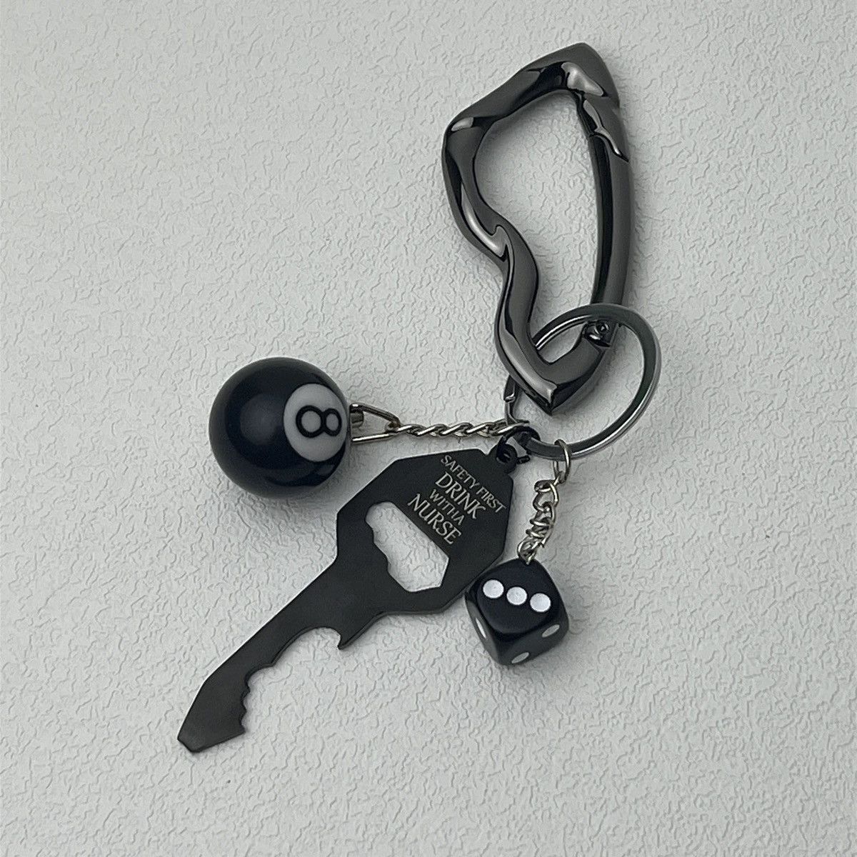 Other Full Set Black Carabiner Keychain Size ONE SIZE - 2 Thumbnail