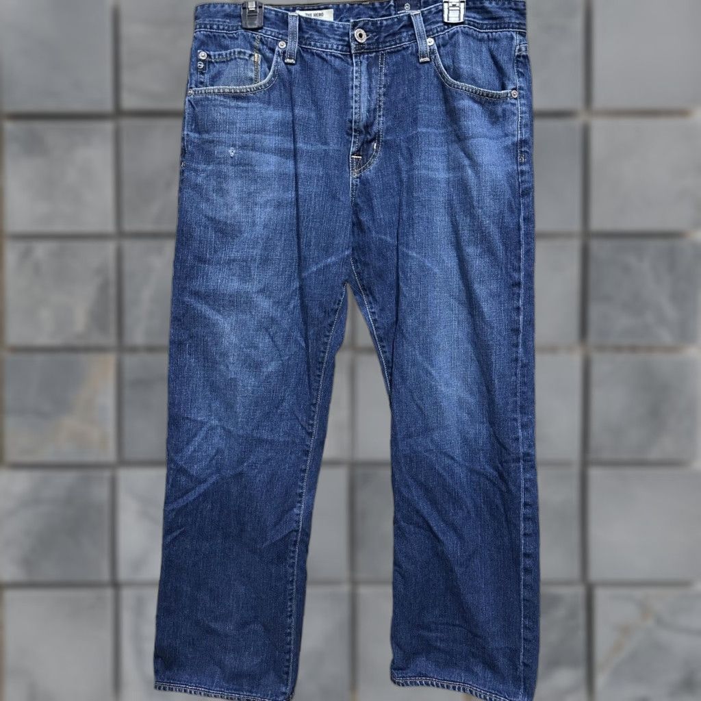 Vintage VINTAGE AG Adriano Goldschmied Jeans 36 Waist 35 Inseam 30 Blue Hero Relaxed Straight Denim Men MENS Jeans Distressed Pockets Made USA Size US 36 / EU 52 - 1 Thumbnail