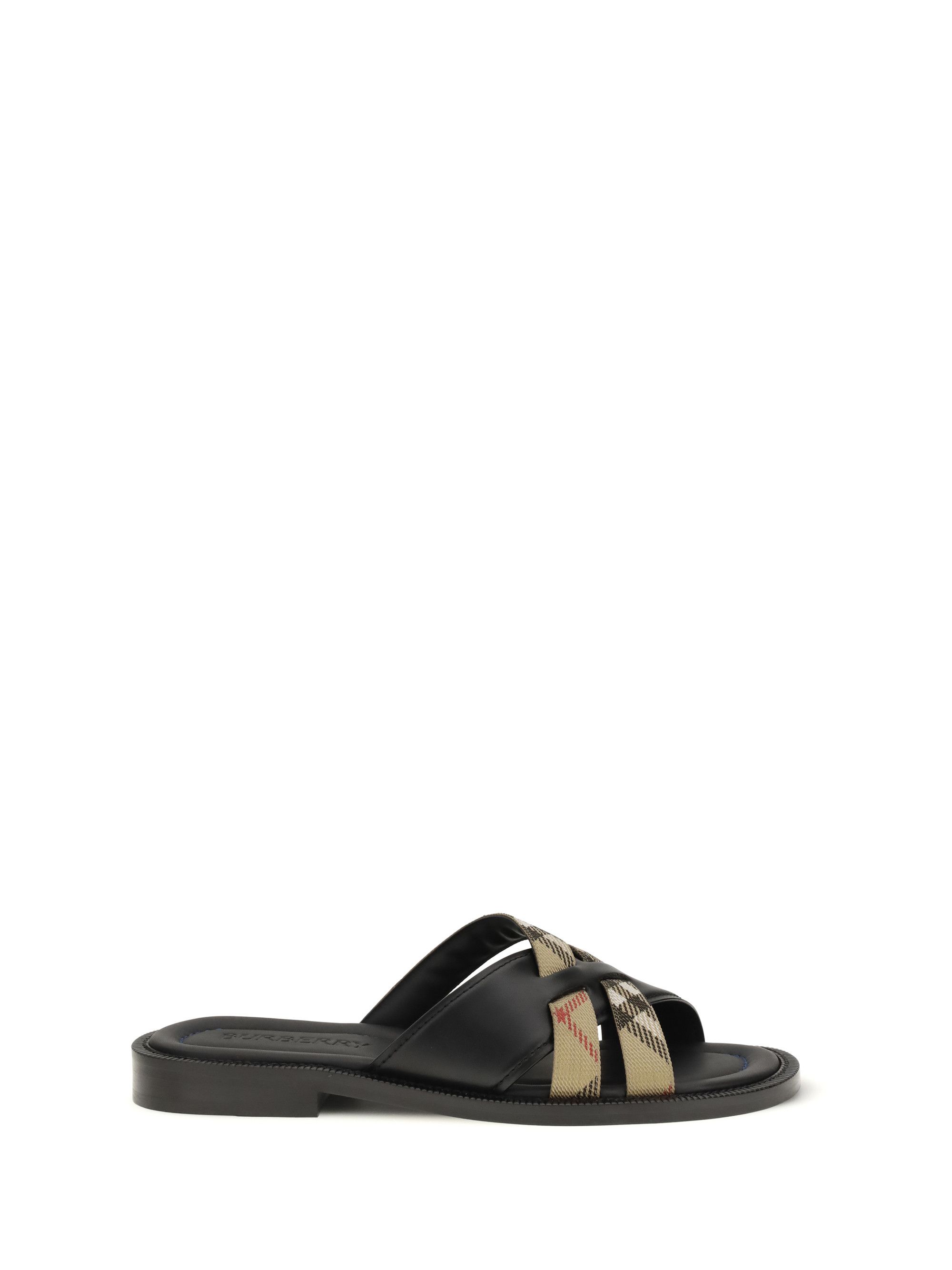 Burberry Drift leather and Check Sandals Size US 10 / EU 43 - 1 Thumbnail