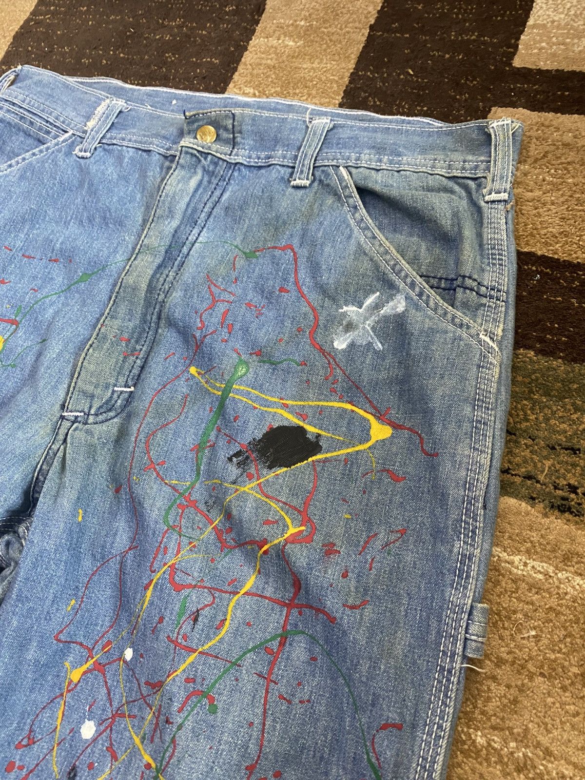 If Six Was Nine × Lee × Vintage Vintage Lee Paint Splatter Carpenter Denim Size US 34 / EU 50 - 4 Thumbnail