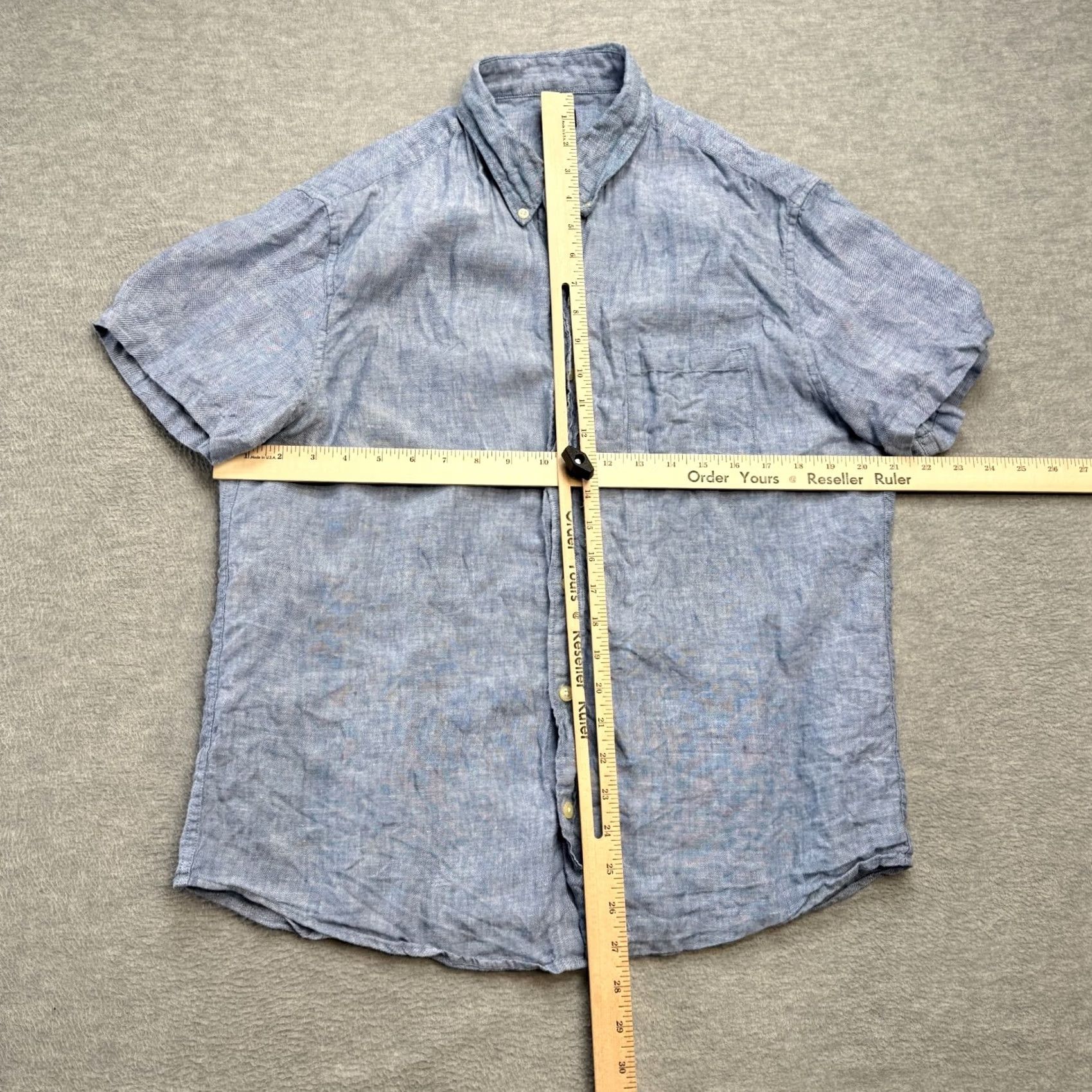 J.Crew VINTAGE: No — actually, not vintage; keep as J.CREW Shirt Mens Large Light Blue Linen Button Down Casual Size US L / EU 52-54 / 3 - 6 Thumbnail
