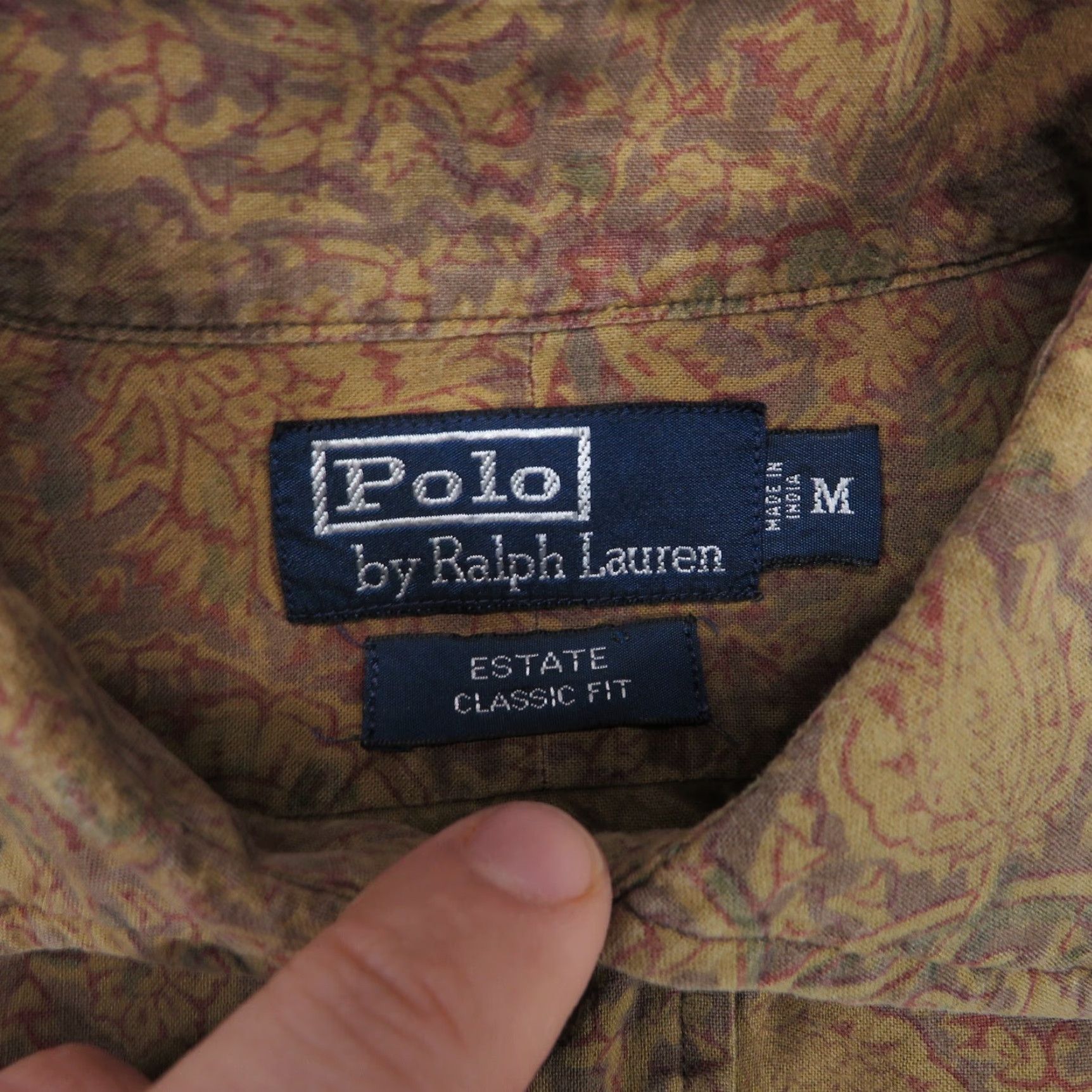 Polo Ralph Lauren VTG Polo Ralph Lauren Shirt Mens Medium Brown Floral Abstract ESTATE Button Up Size US M / EU 48-50 / 2 - 3 Thumbnail