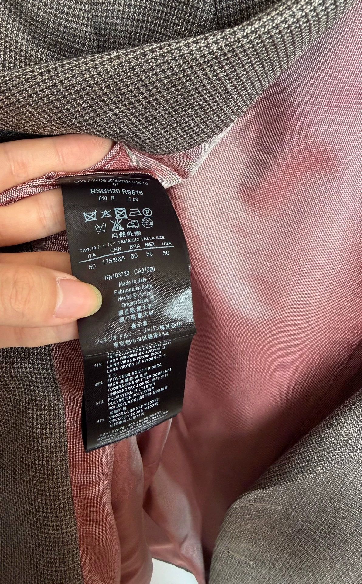 Giorgio Armani Giorgio Armani Wool Silk Blend Blazer 50 Grey Woven Size 50S - 7 Thumbnail