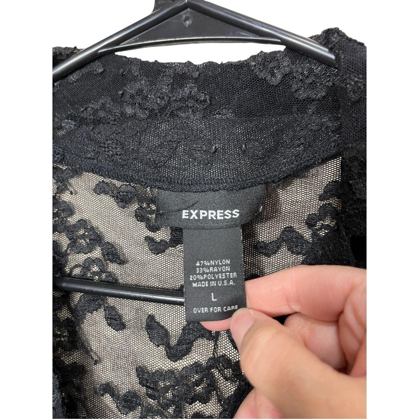 Express Express Y2K Black Lace Sheer Lace Up Top Size M Size M / US 6-8 / IT 42-44 - 6 Thumbnail