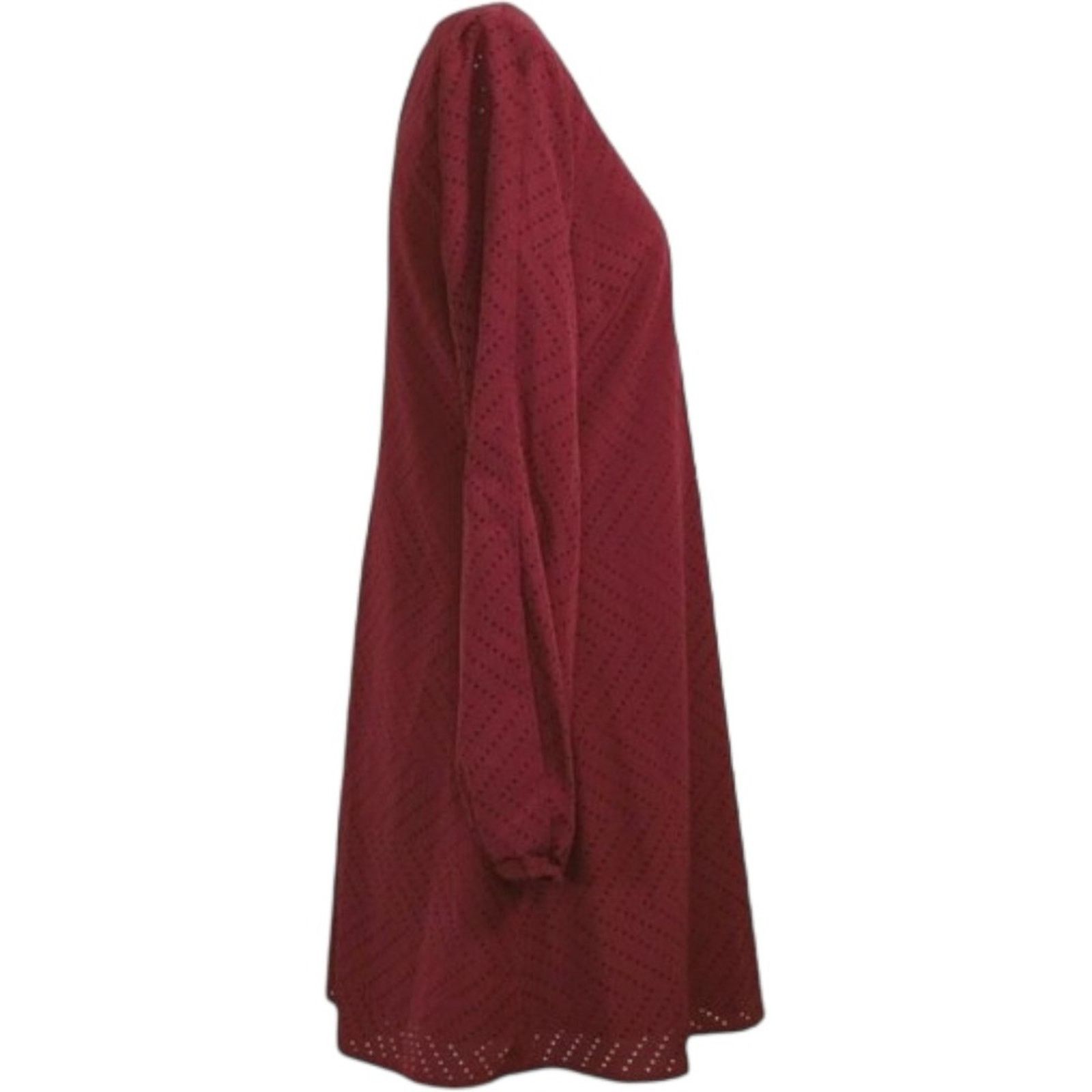 Other Candie's Burgandy Laser-Cut Split-Sleeve Mini Shift Dress, S Size S / US 4 / IT 40 - 2 Thumbnail