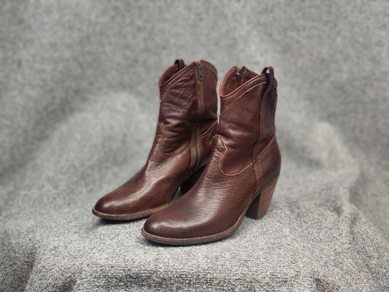 Frye Frye Design Tailor Shorts Ankle Leather Brown Zip Boots Size US 10 / IT 40 - 1 Thumbnail