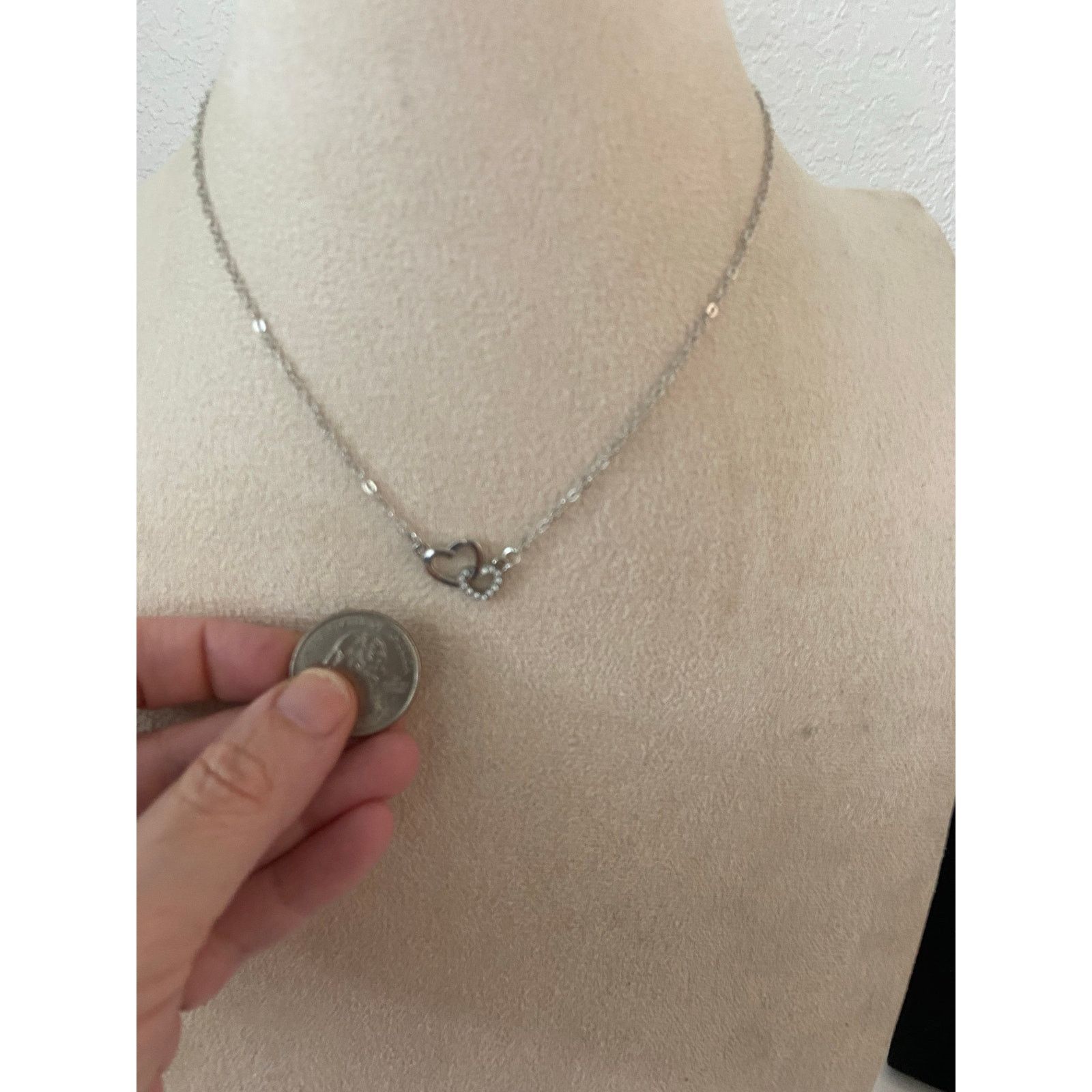 Other Rhinestone heart necklace Size ONE SIZE - 2 Thumbnail