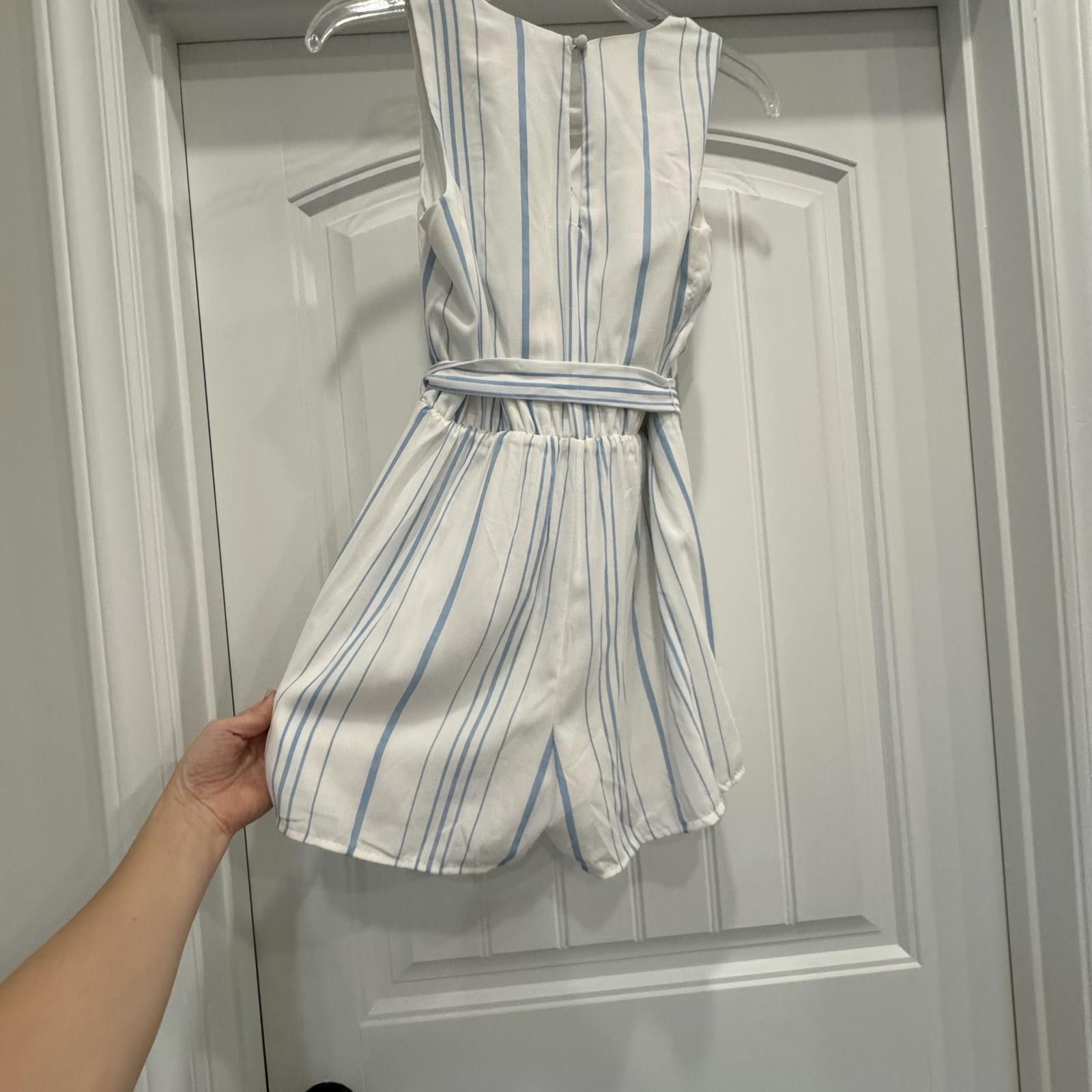 Other GB Girls White and Blue Striped Romper Size L / US 10 / IT 46 - 3 Thumbnail