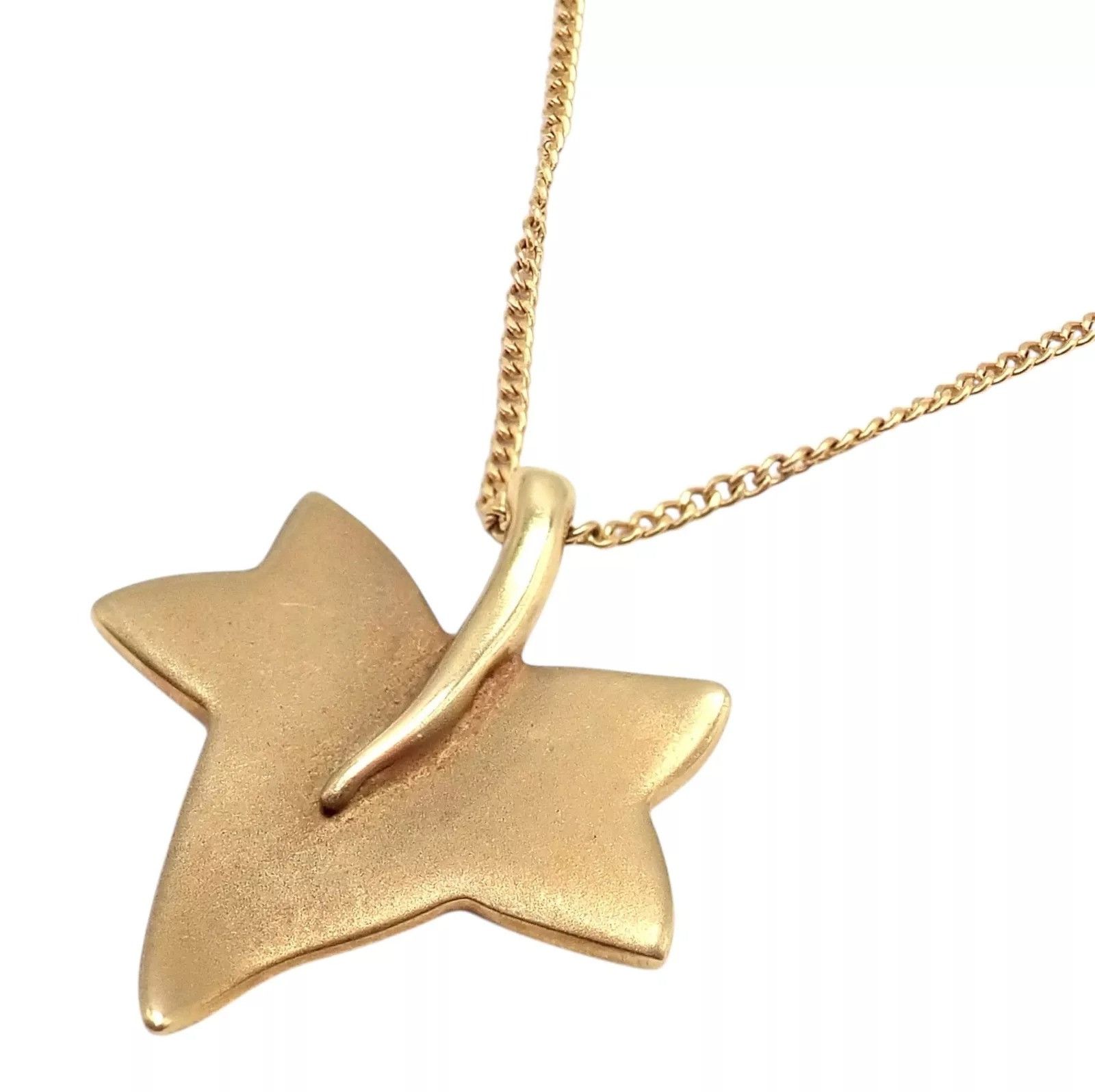 Tiffany & Co. Tiffany & Co Cummings 18k Yellow Gold Leaf Pendant Necklace Size ONE SIZE - 8 Thumbnail