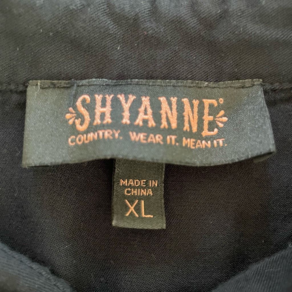Other Shyanne Cold Shoulder Western Snap Front Cowgirl Shirt Black Size XL / US 12-14 / IT 48-50 - 8 Thumbnail