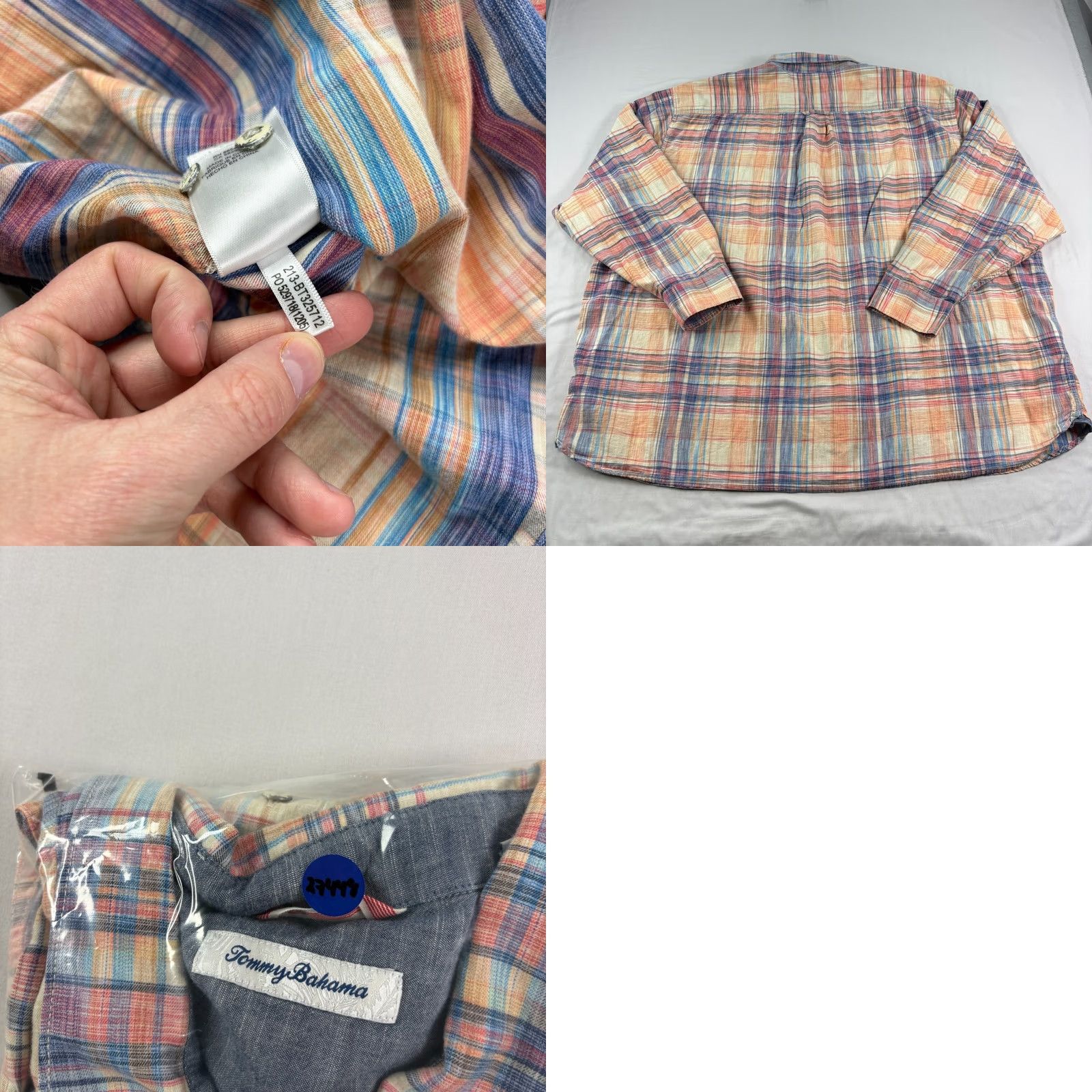 Tommy Bahama VINTAGE Tommy Bahama Shirt Mens 4XB Big Orange Plaid Button Up Long Sleeve Casual Size US XXL / EU 58 / 5 - 8 Thumbnail