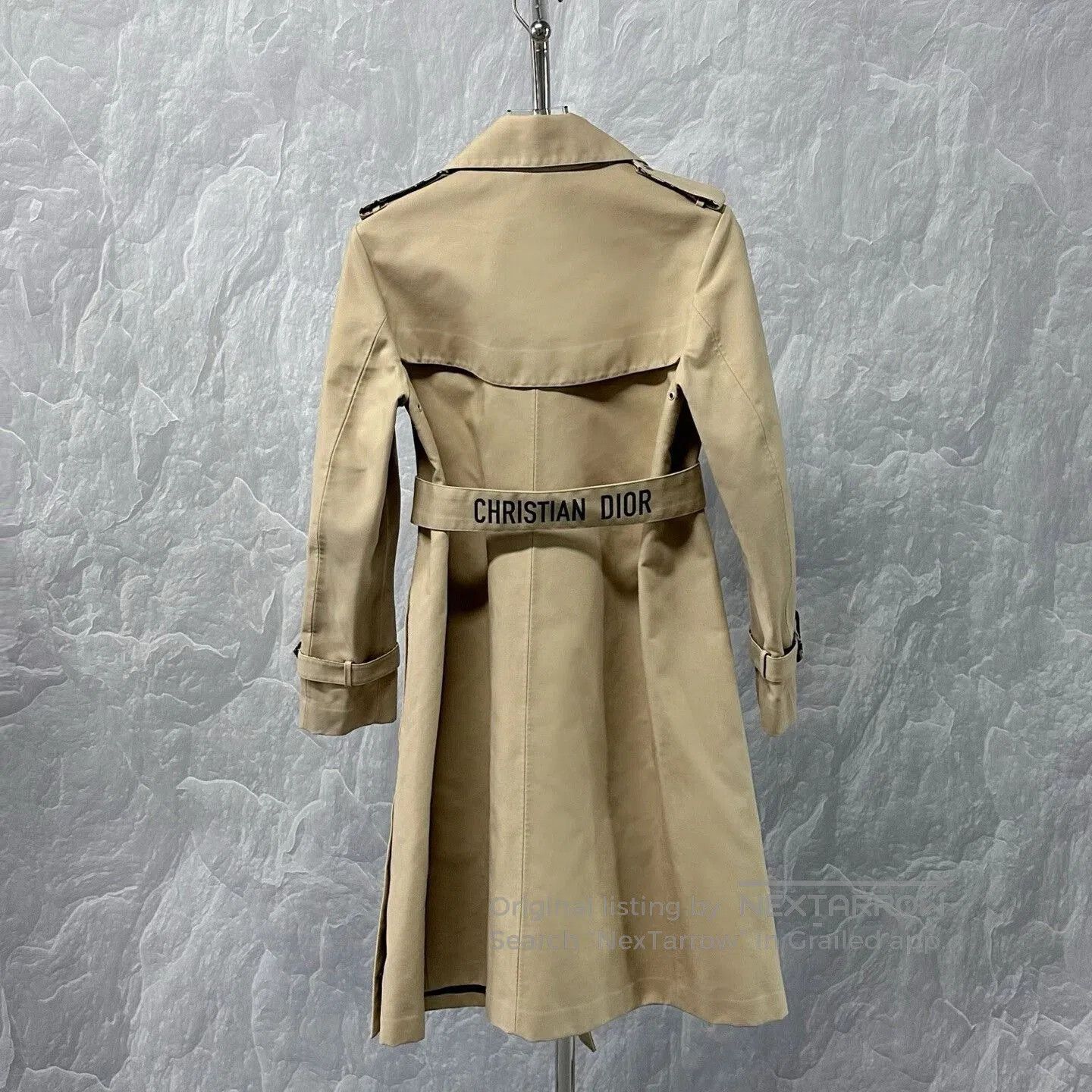 Dior Dior Logo Long Trench Coat in Beige. Size S / US 4 / IT 40 - 4 Thumbnail