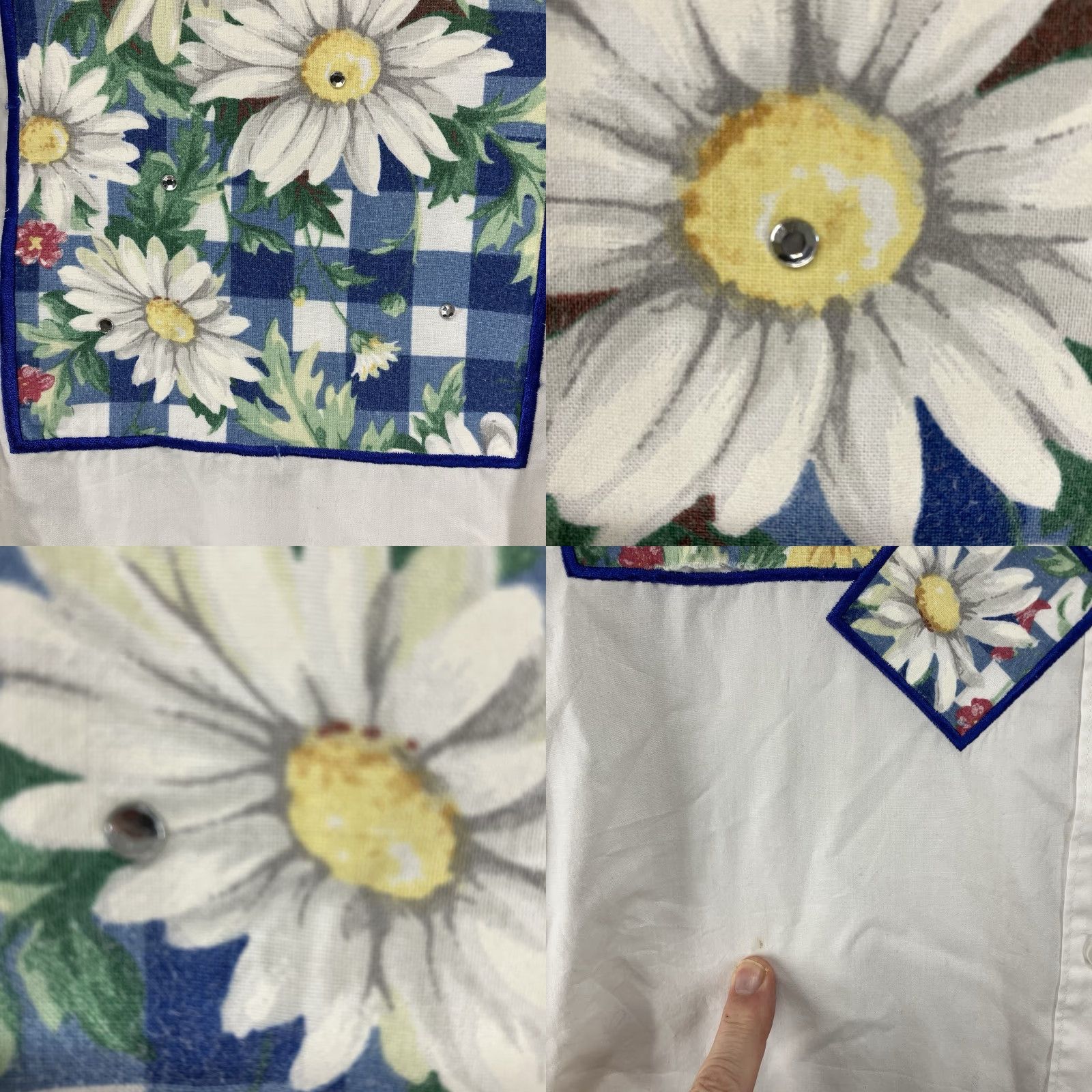 Quacker Factory VINTAGE Quacker Factory Button-Up Shirt Women M White Floral Rhinestone Daisy 90s Retro Farmhouse Bling Mens? Girls? No—gender at end: Womens Size M / US 6-8 / IT 42-44 - 8 Thumbnail