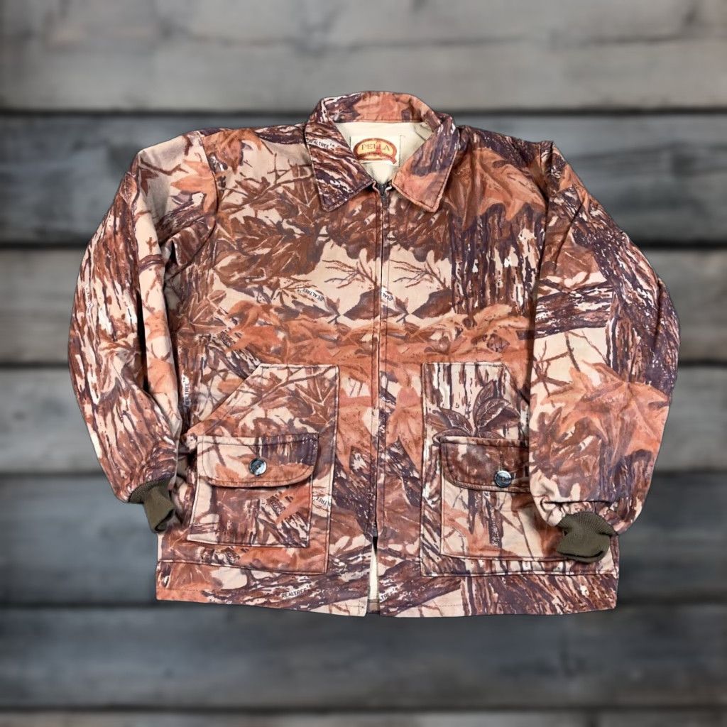 Realtree VINTAGE Pella Jacket Camouflage Nylon Real Tree Brown 80s Adult Large Zip Up Size US L / EU 52-54 / 3 - 1 Thumbnail