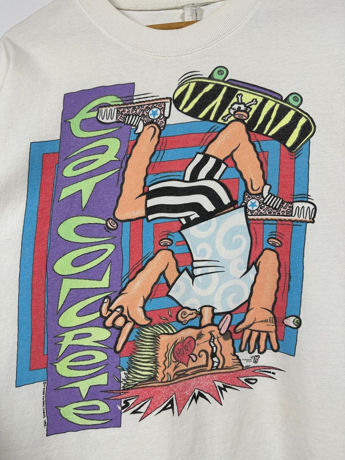 Vintage 1992 Vintage Eat Concrete Cairns Skate Single Stitch T-Shirt Size US M / EU 48-50 / 2 - 7 Thumbnail