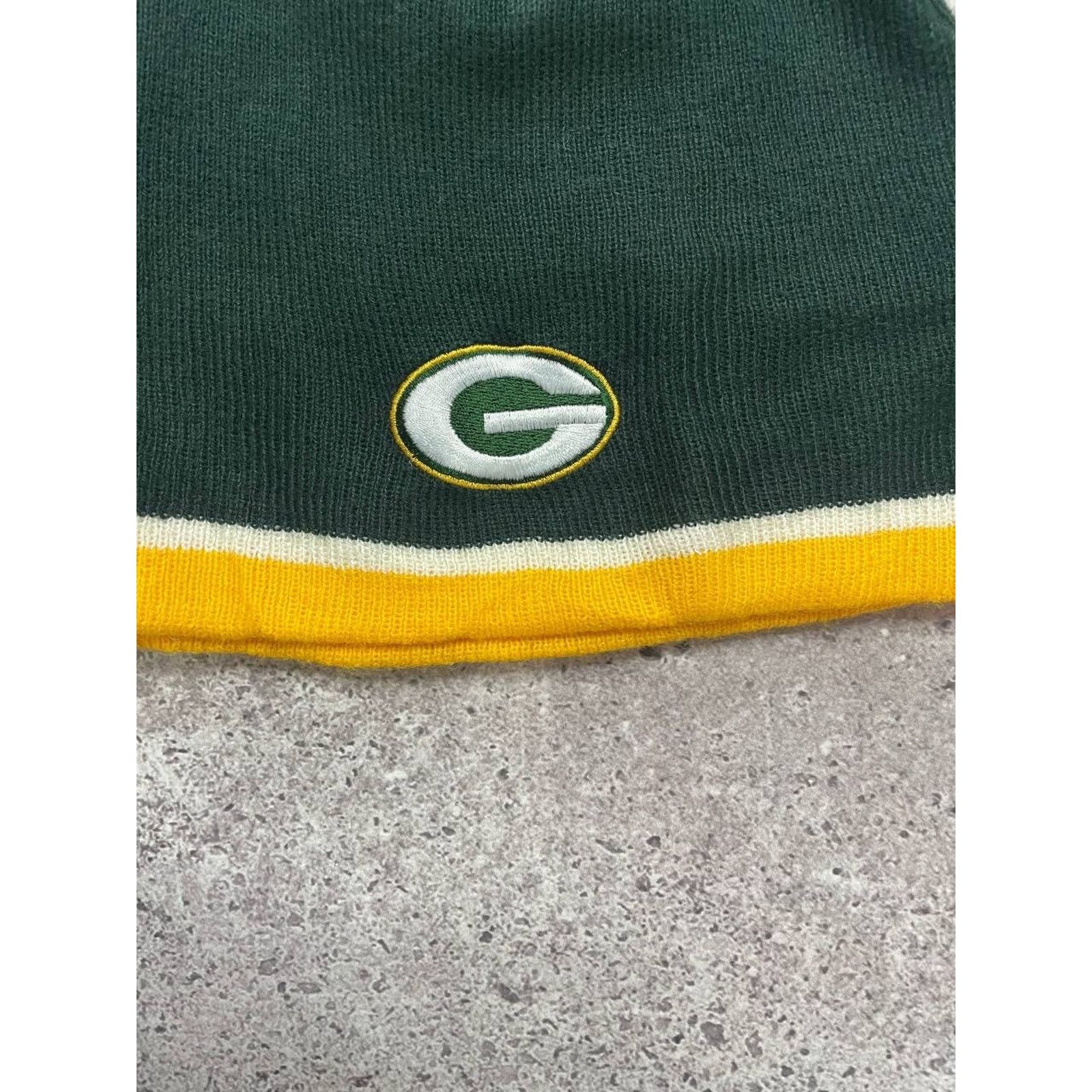 NFL × Vintage Vintage Green Bay Packers Green Yellow Knit Beanie Hat Size ONE SIZE - 3 Thumbnail