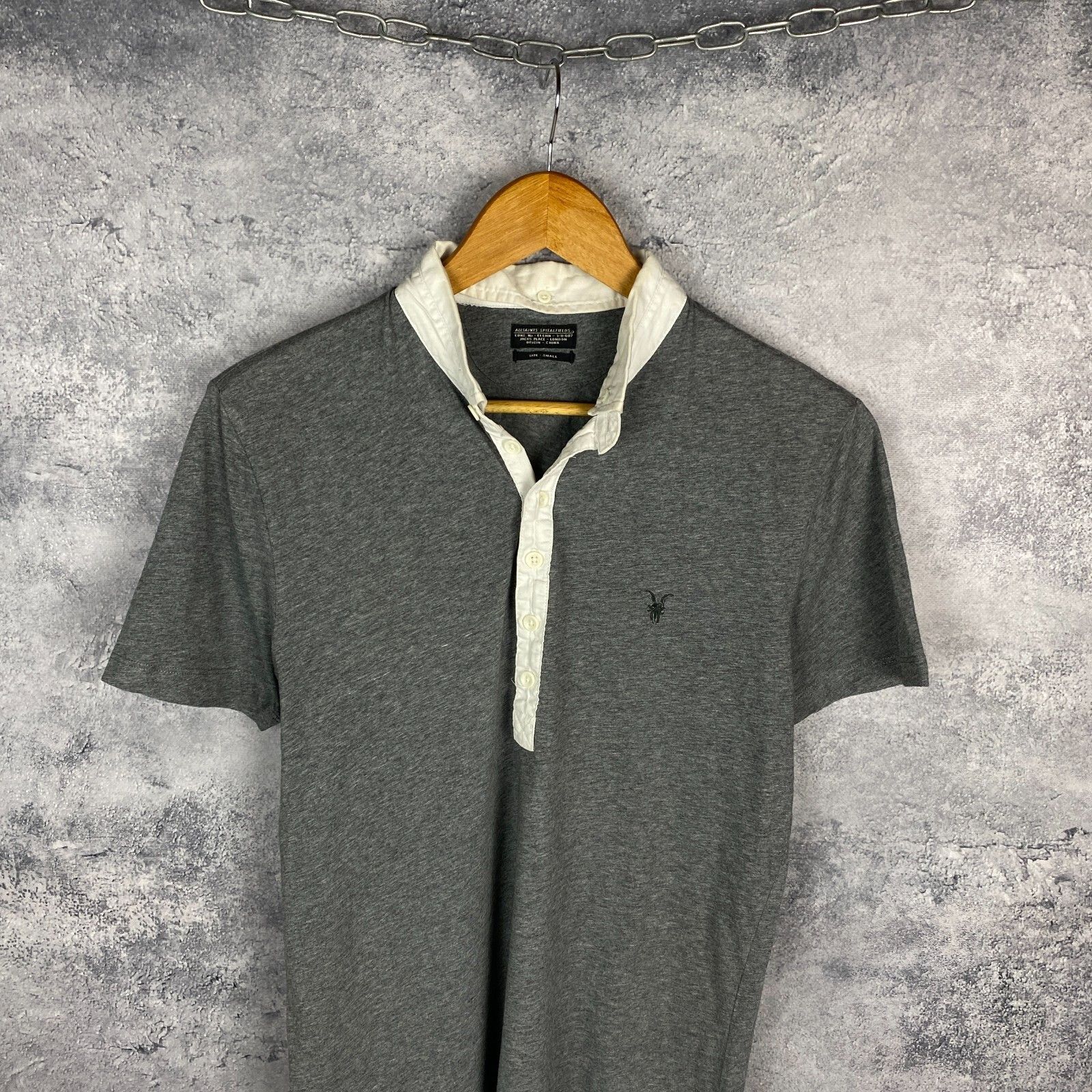 Allsaints Allsaints Polo Shirt Men's Size S Gray Cotton Short Sleeve ` Size US S / EU 44-46 / 1 - 2 Thumbnail