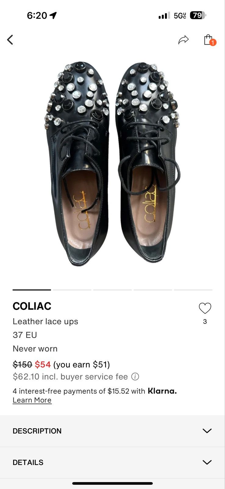 Other Coliac leather lace up Size US 7 / IT 37 - 1 Thumbnail