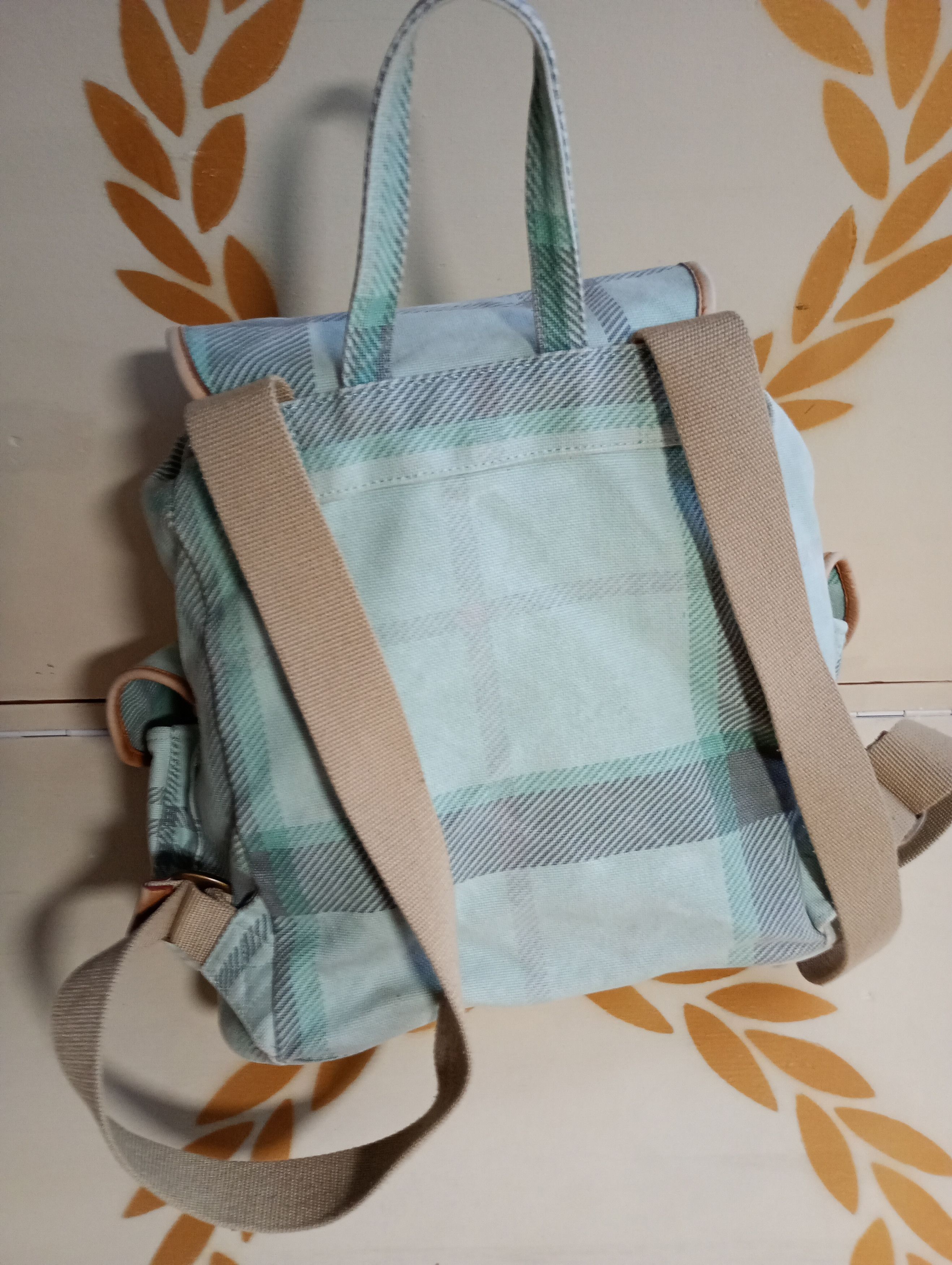 Barbour Barbour Rucksack Check Backpack Green Cotton Leather Size ONE SIZE - 10 Thumbnail
