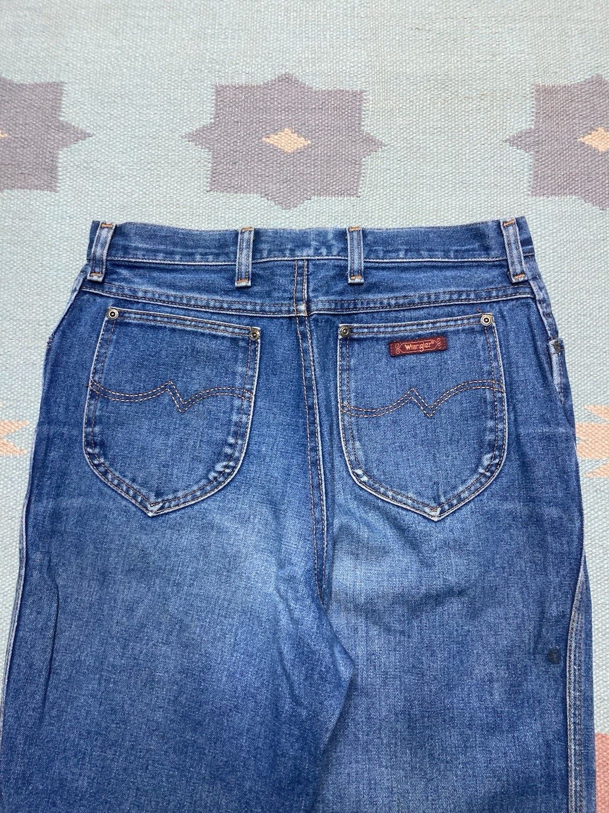 Vintage × Wrangler 70s wrangler jeans faded denim made in USA women’s 14 31x30 Size 31" - 9 Thumbnail