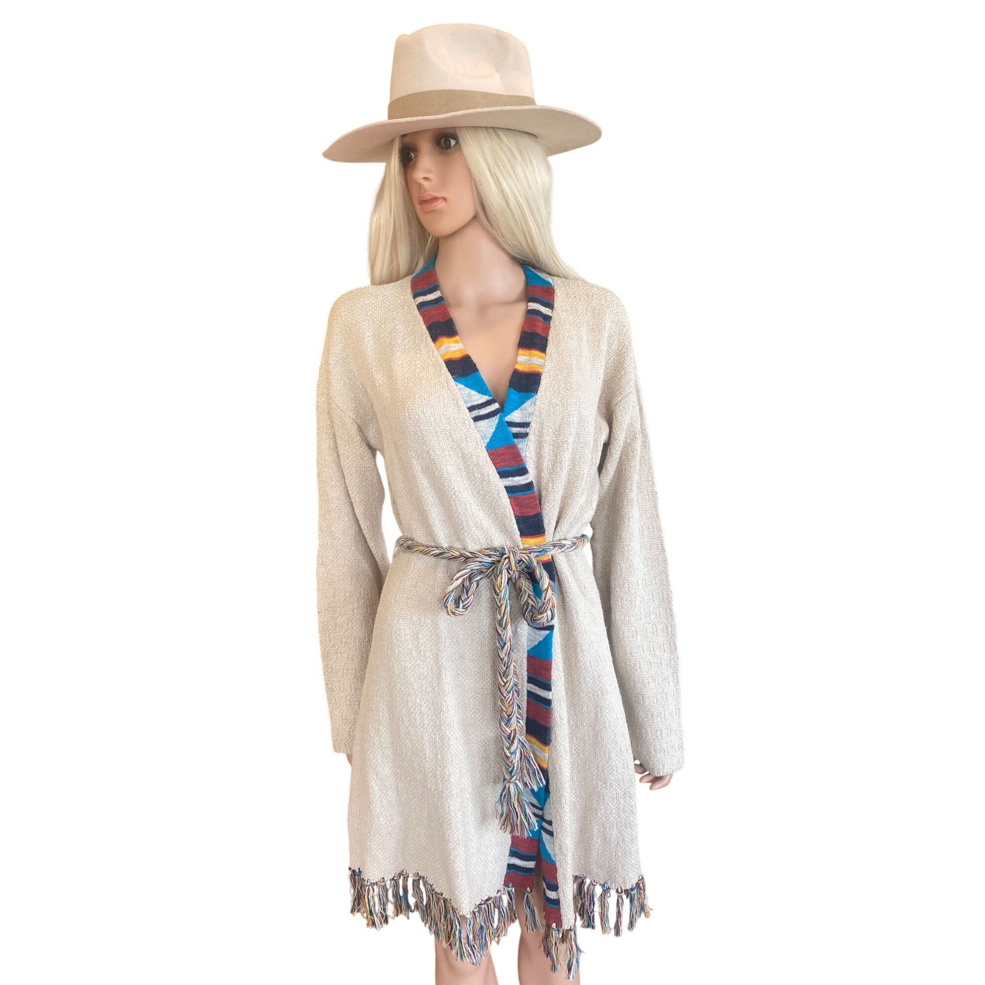 Faherty New $298 Faherty Crow Stripes Tassel Organic Cotton Duster C Size S / US 4 / IT 40 - 14 Thumbnail