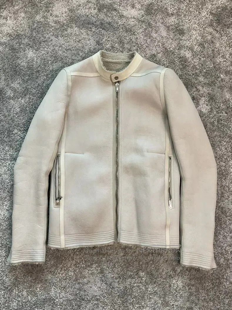 Rick Owens Leather Motorcycle Jacket Size 50.