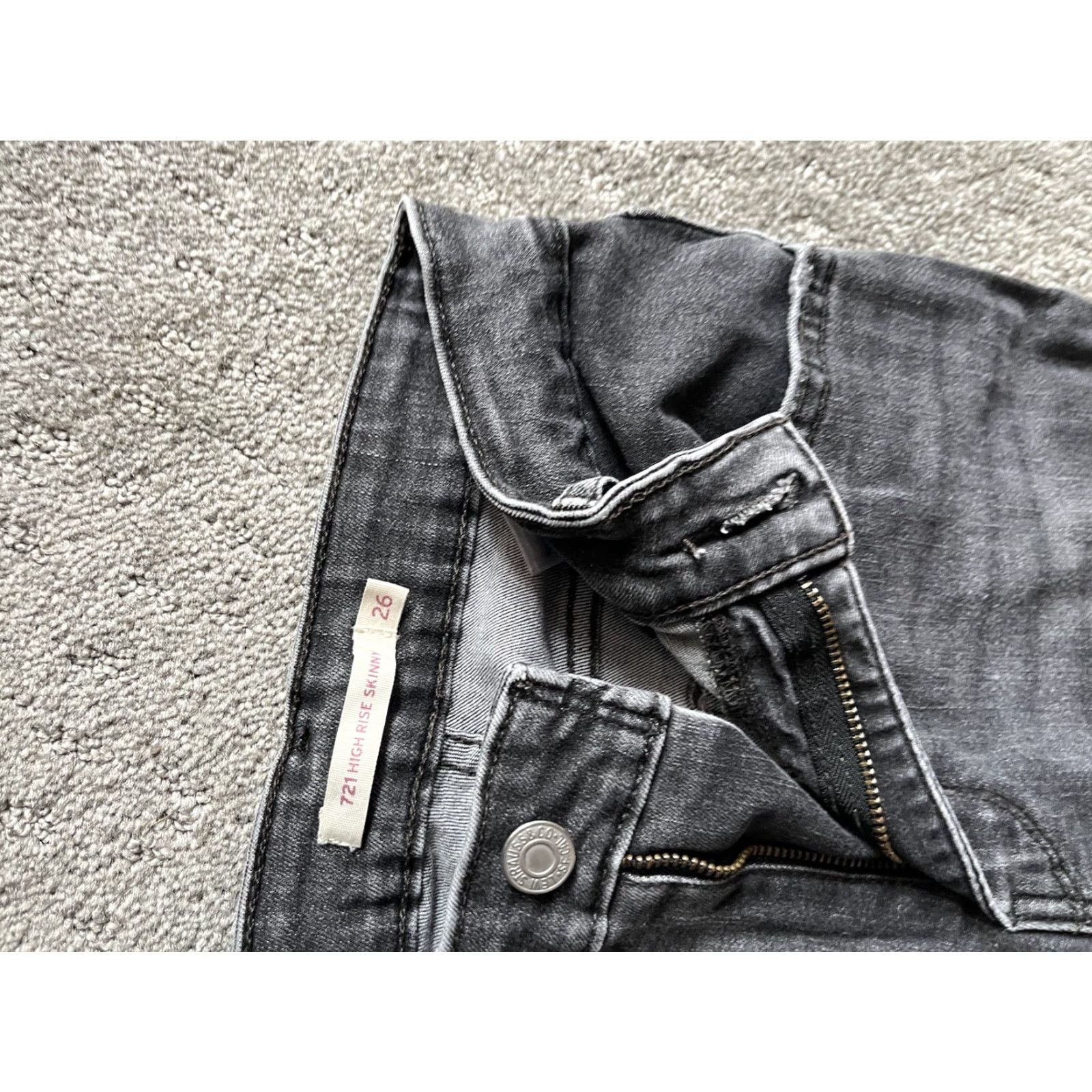 Levi's Levi's 721 High-Rise Skinny Women's Jeans - Size 26 Black Distressed 26x27 Regular Rise Size 26" / US 2 / IT 38 - 3 Thumbnail