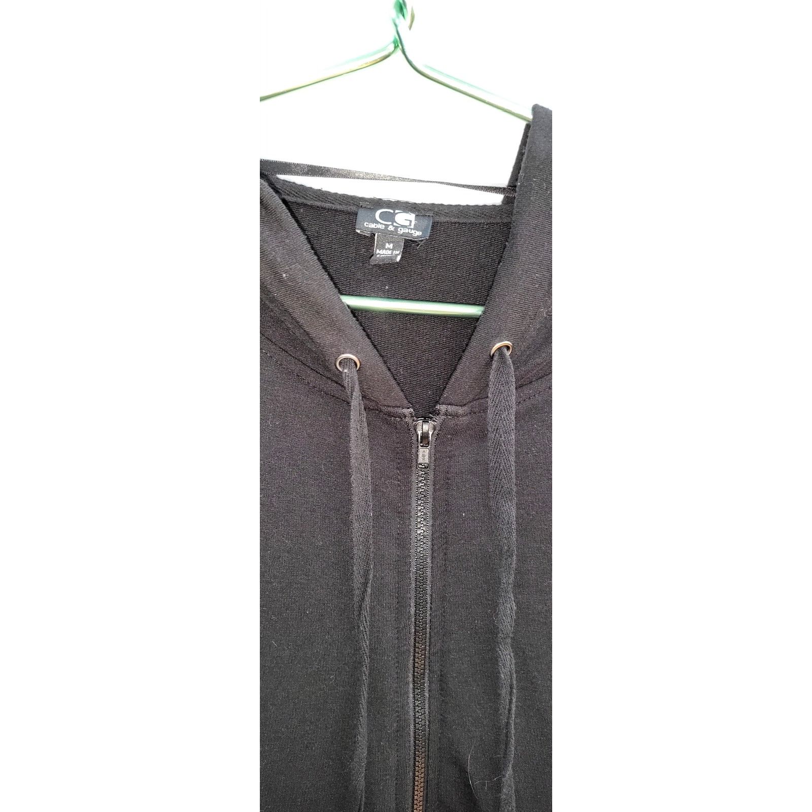 Other Cable & Gauge Long Sleeve Drawstring Hoodie Dress Black M Size M / US 6-8 / IT 42-44 - 2 Thumbnail