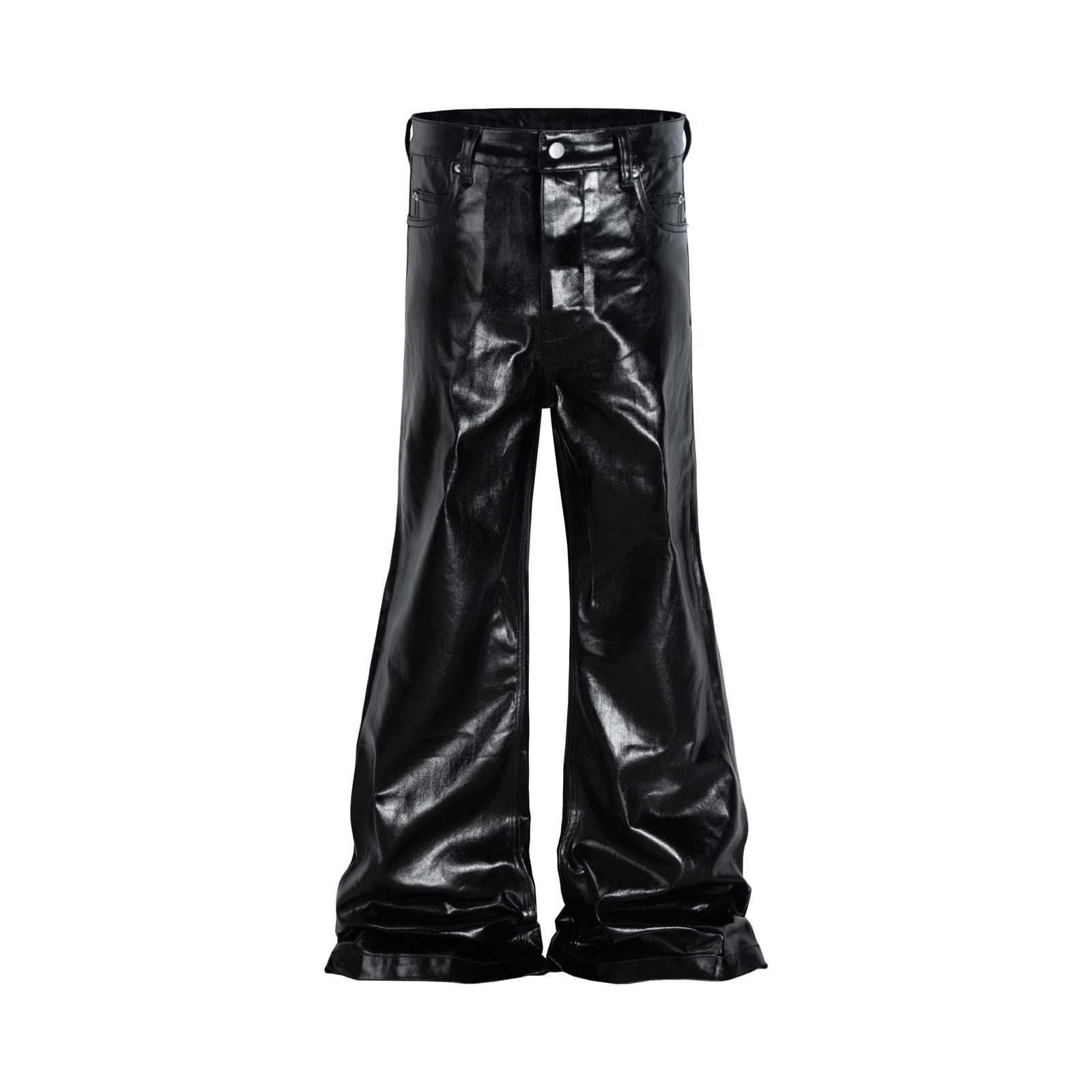 Leather Black Faux Leather Wide Leg Stacked Jeans, Opium Jeans Size US 32 / EU 48 - 4 Thumbnail