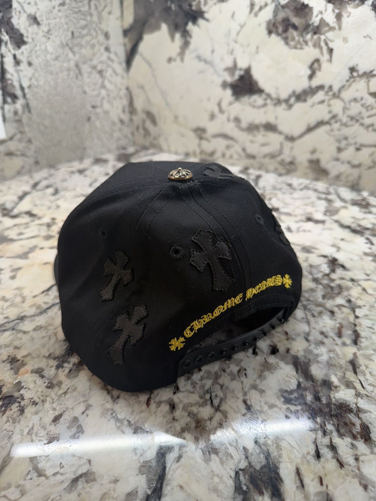 Chrome Hearts Chrome Hearts Cross Patch Hat Black Yellow Baseball Cap Size ONE SIZE - 16 Thumbnail