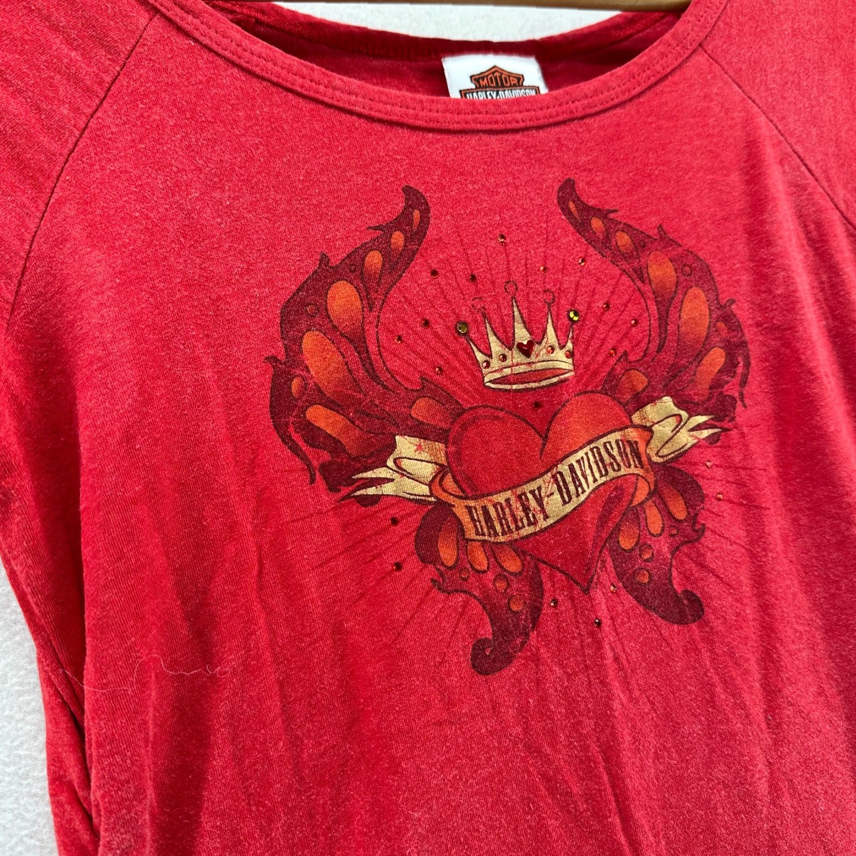 Harley Davidson Harley-Davidson T-Shirt Red Women’s Size L Motorcycles Round Neck Pullover Size L / US 10 / IT 46 - 4 Thumbnail