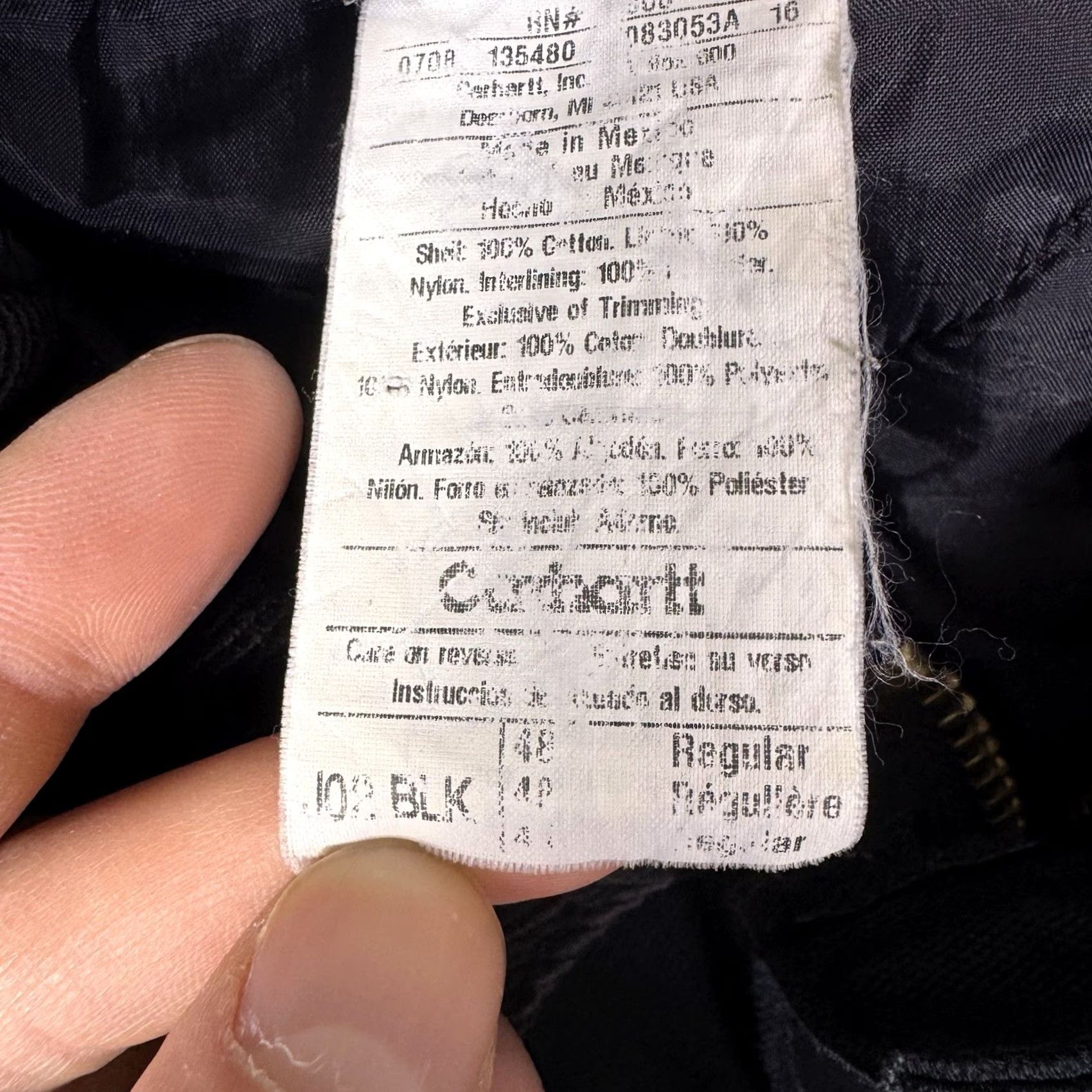 Carhartt VINTAGE Carhartt Jacket Men's 48R Detroit Black Arctic Quilt Lined Distress Fade Shirt Size US M / EU 48-50 / 2 - 7 Thumbnail
