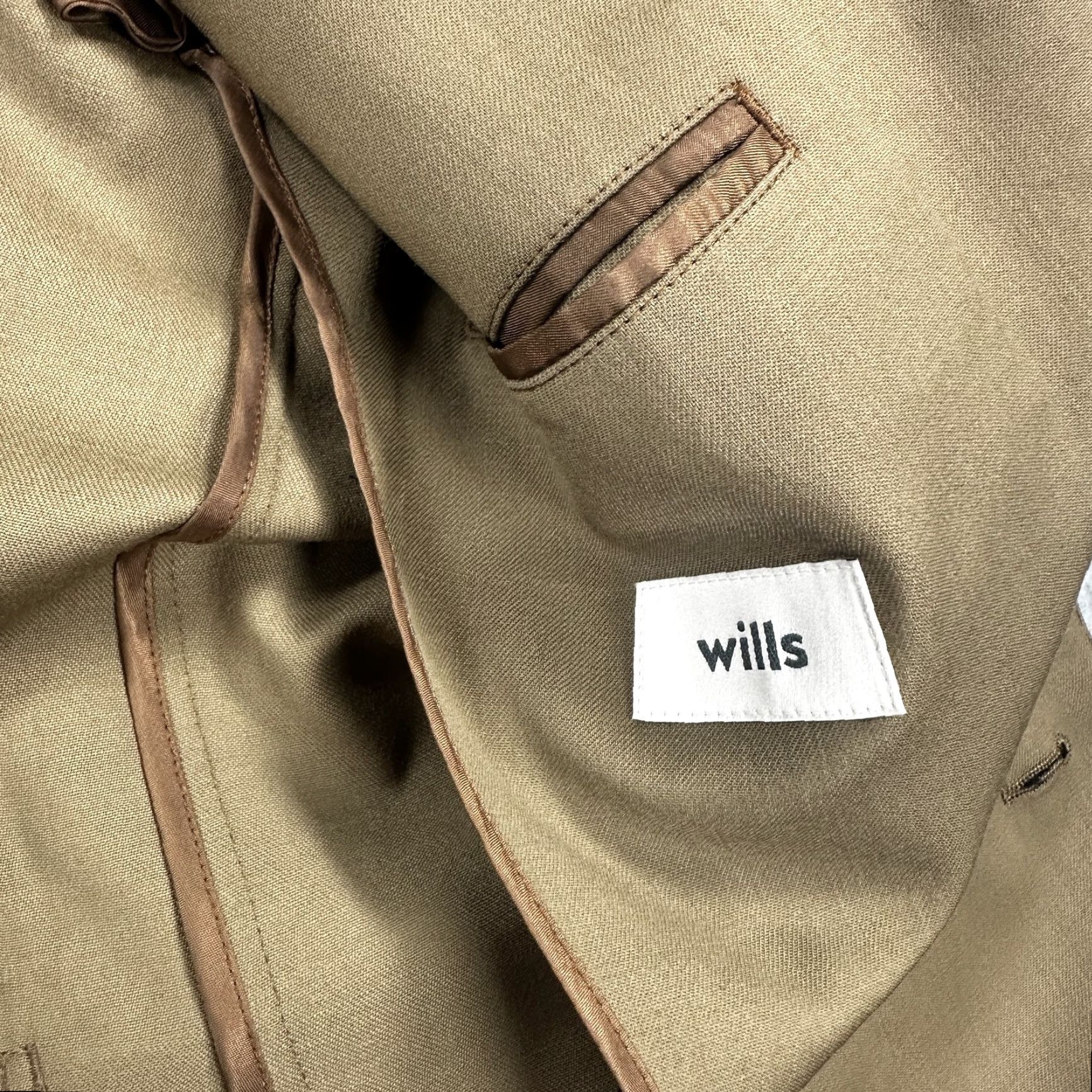 Vintage Wills Blazer Mens Medium Brown Classic Two Button Jacket Patch Pockets Casual Size 40R - 2 Thumbnail