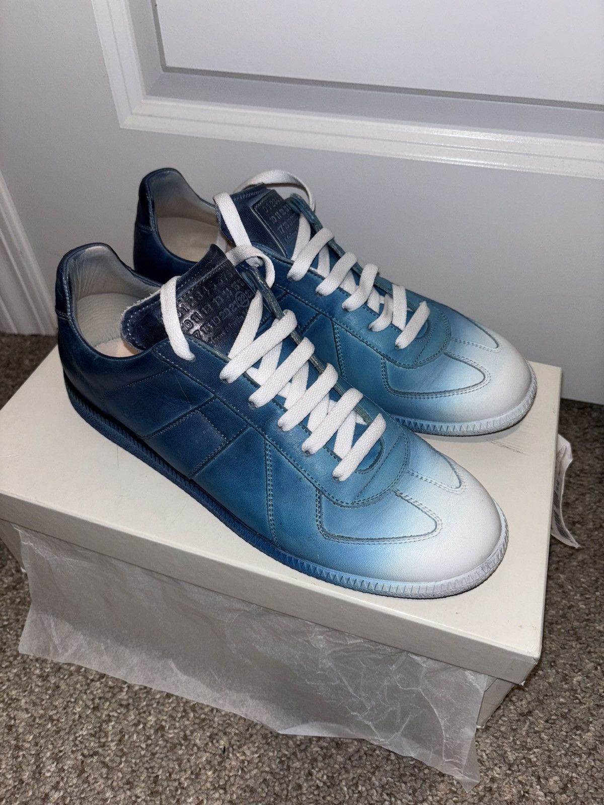 Maison Margiela サンダル 白x茶x青系 2007423L0109 Maison Margiela Artisanal Sneakers | Grailed