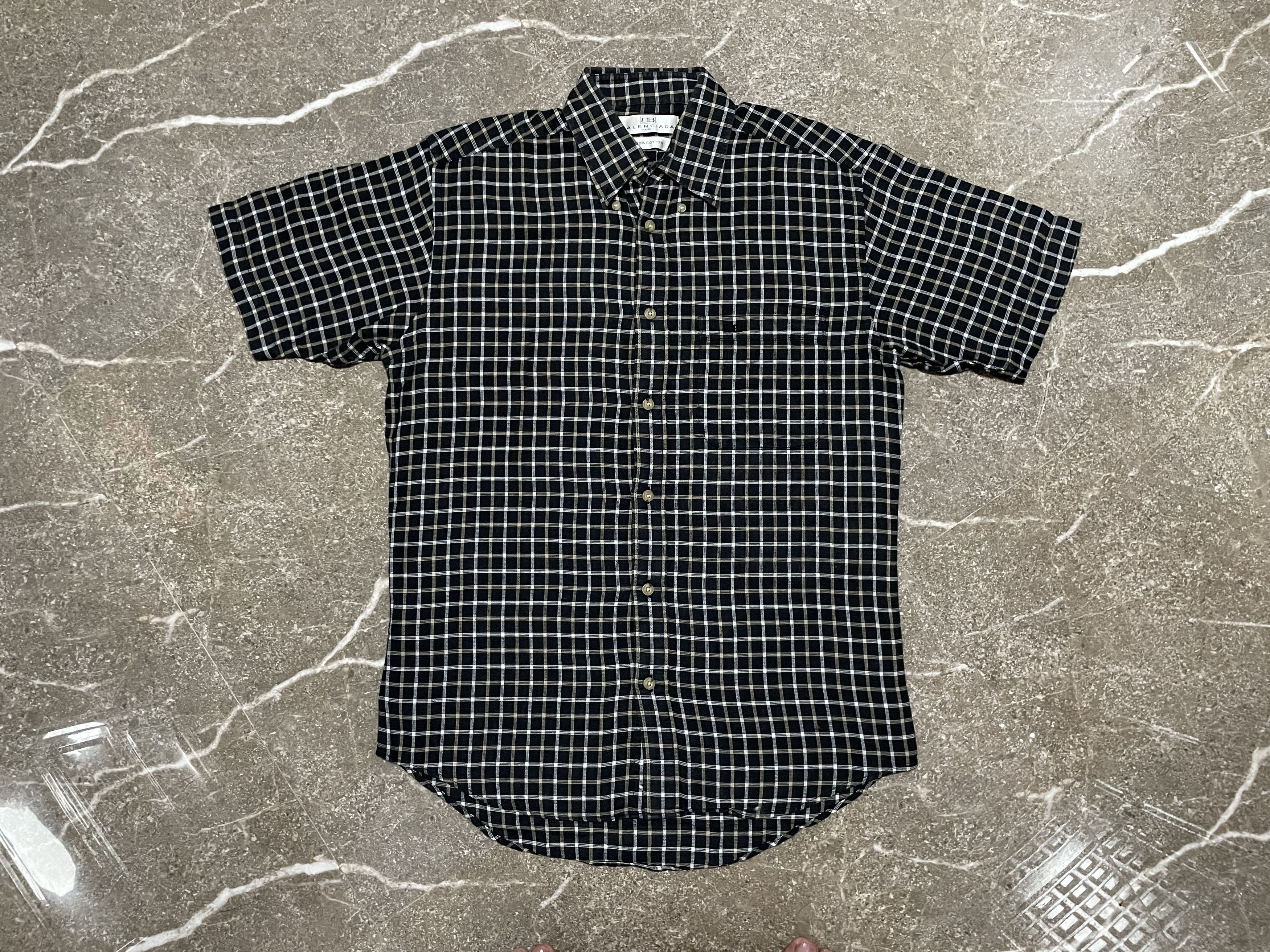 Balenciaga × Vintage Balenciaga Checked Polo - Button Ups Size US L / EU 52-54 / 3 - 1 Thumbnail