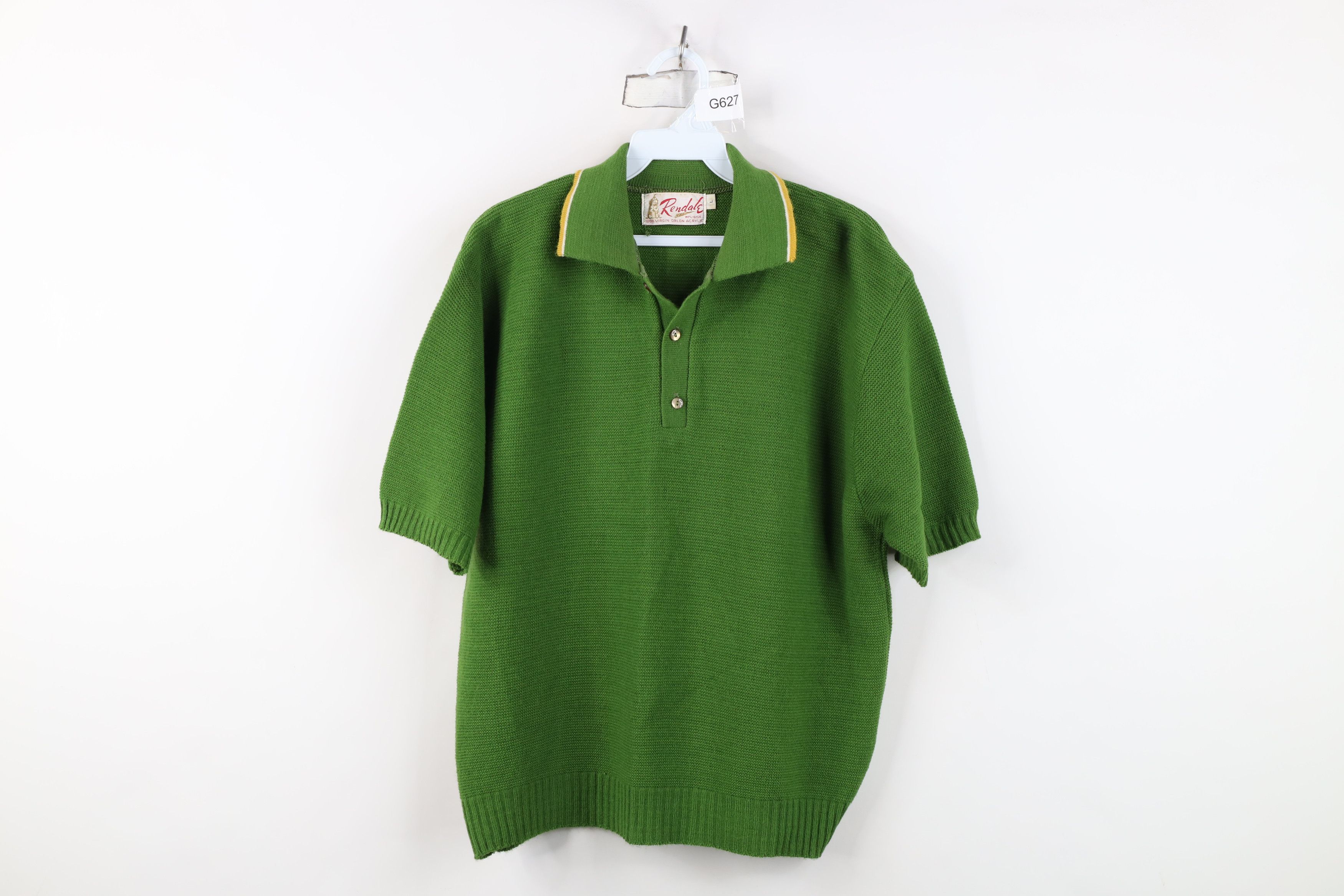 Vintage Vintage 50s 60s Streetwear Short Sleeve Collared Sweater Size US L / EU 52-54 / 3 - 1 Thumbnail