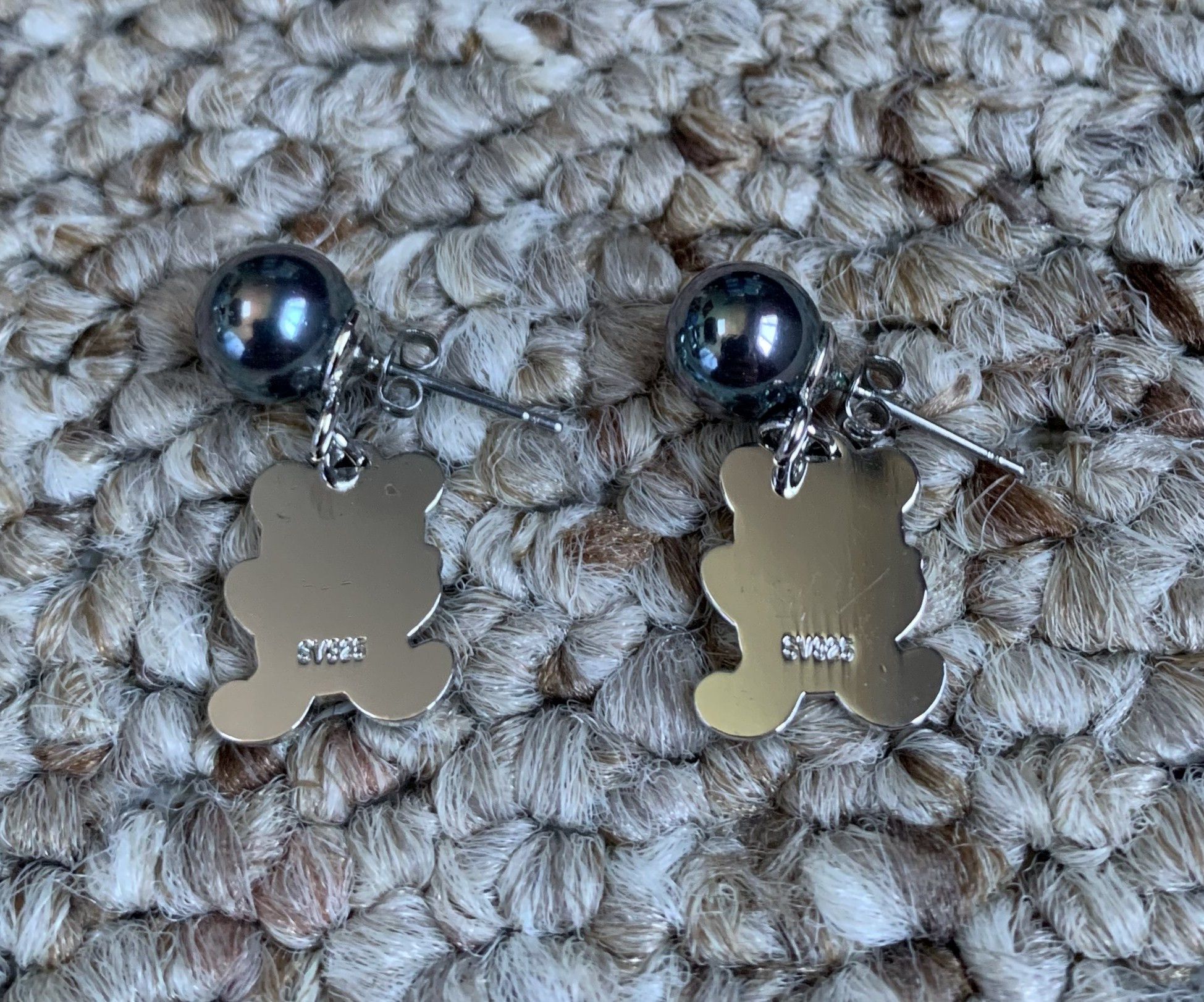 Hysteric Glamour Hysteric Glamour Sterling Silver Fuck Bear Pearl Earrings Size ONE SIZE - 4 Thumbnail