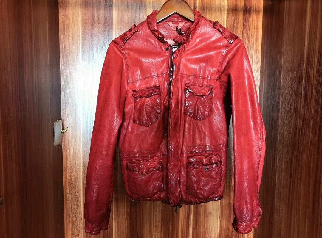 Giorgio Brato Giorgio Brato Dark Red Vintage Leather Jacket Size US S / EU 44-46 / 1 - 1 Thumbnail