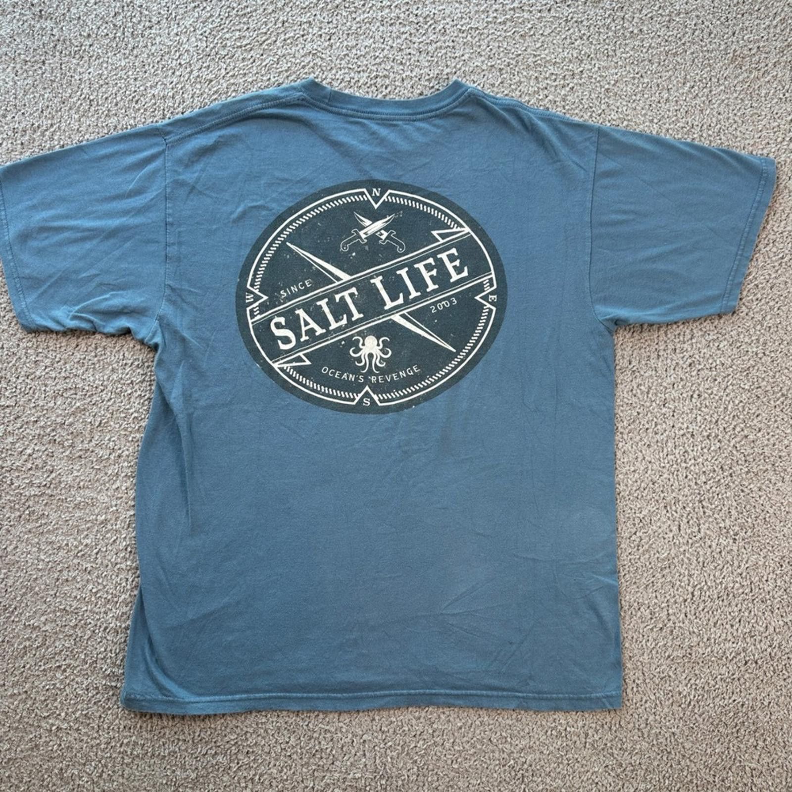 Other Salt Life Oceans Revenge Blue Graphic T-Shirt Mens M Octopus Size US M / EU 48-50 / 2 - 1 Thumbnail