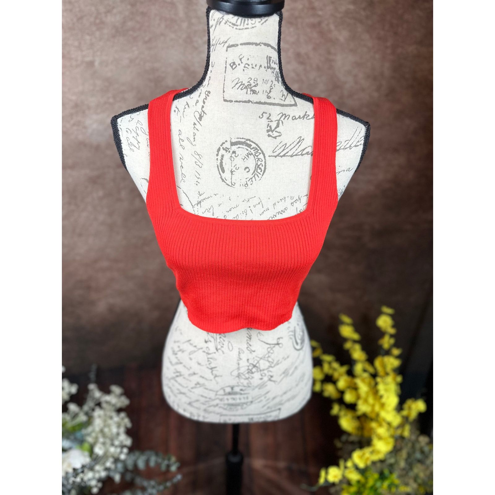 Other Lita by Ciara True Rib Crop Top - Fiery Red - size M Size M / US 6-8 / IT 42-44 - 8 Thumbnail