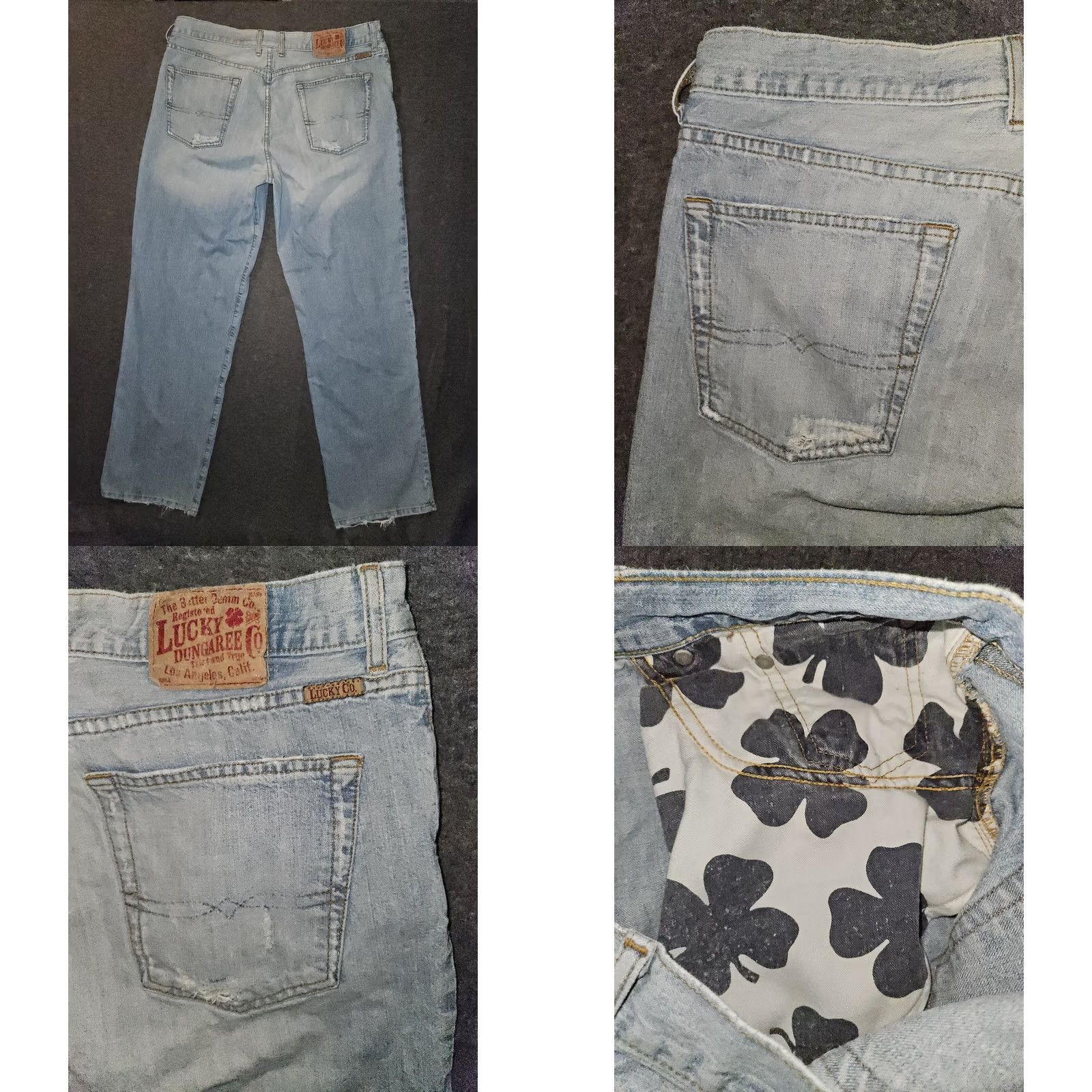 Lucky Brand VINTAGE Lucky Brand Transit Jeans Mens 36 Jeans Distressed 90s USA Denim Blue Straight Relaxed Mid 10-12 Inseam 33 Mens Size US 36 / EU 52 - 8 Thumbnail