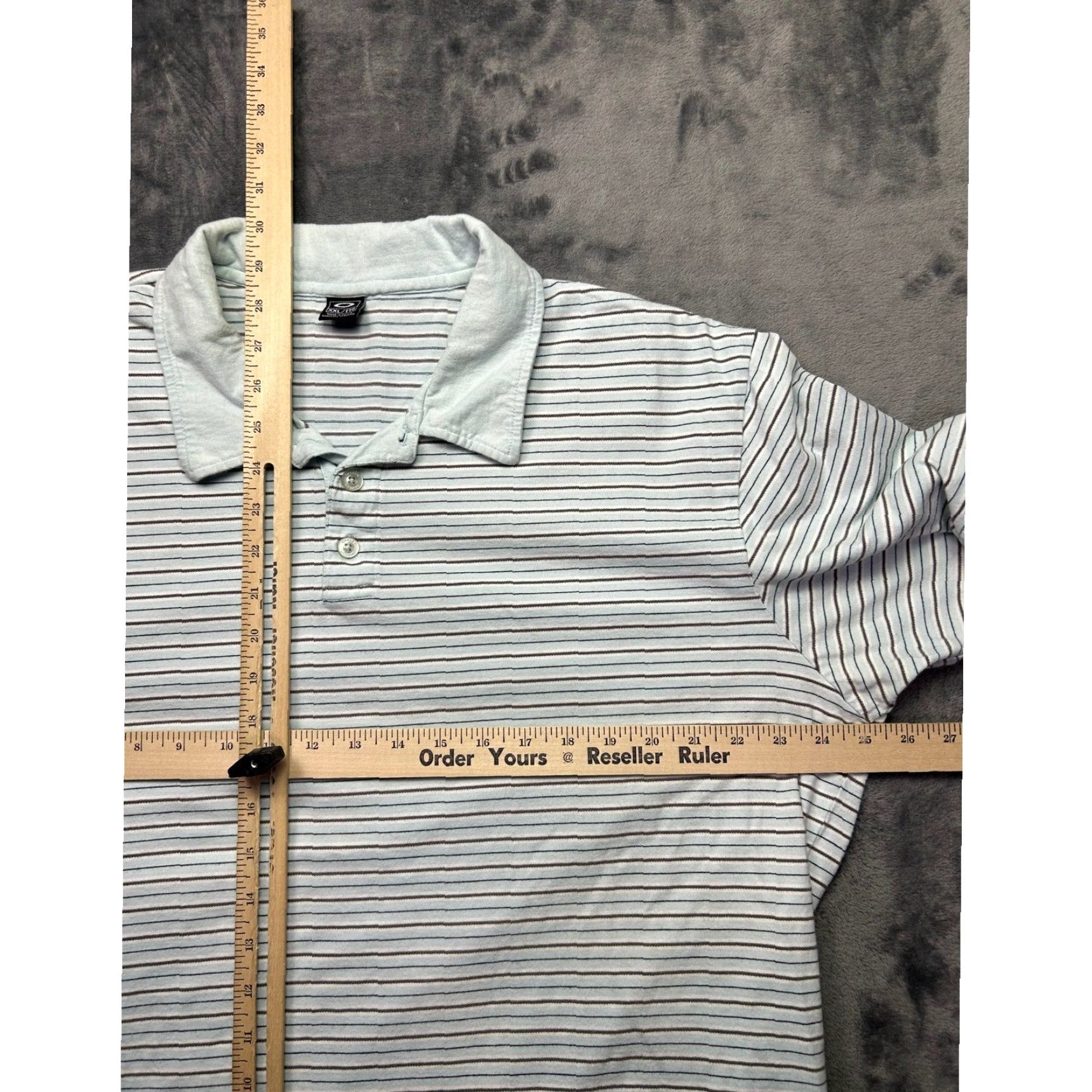 Oakley Oakley Polo Shirt Striped XL Men Light Blue White Knit Short Sleeve Golf Casual Shirt Size US XL / EU 56 / 4 - 6 Thumbnail